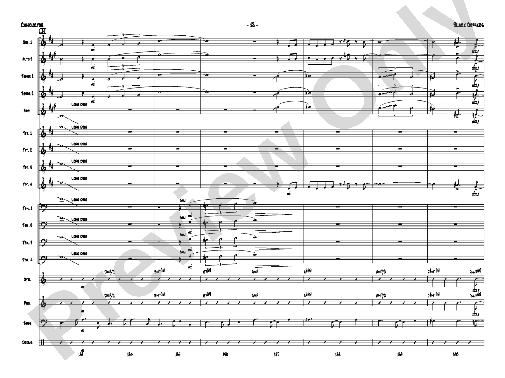 Black Orpheus: Jazz Ensemble Conductor Score & Parts