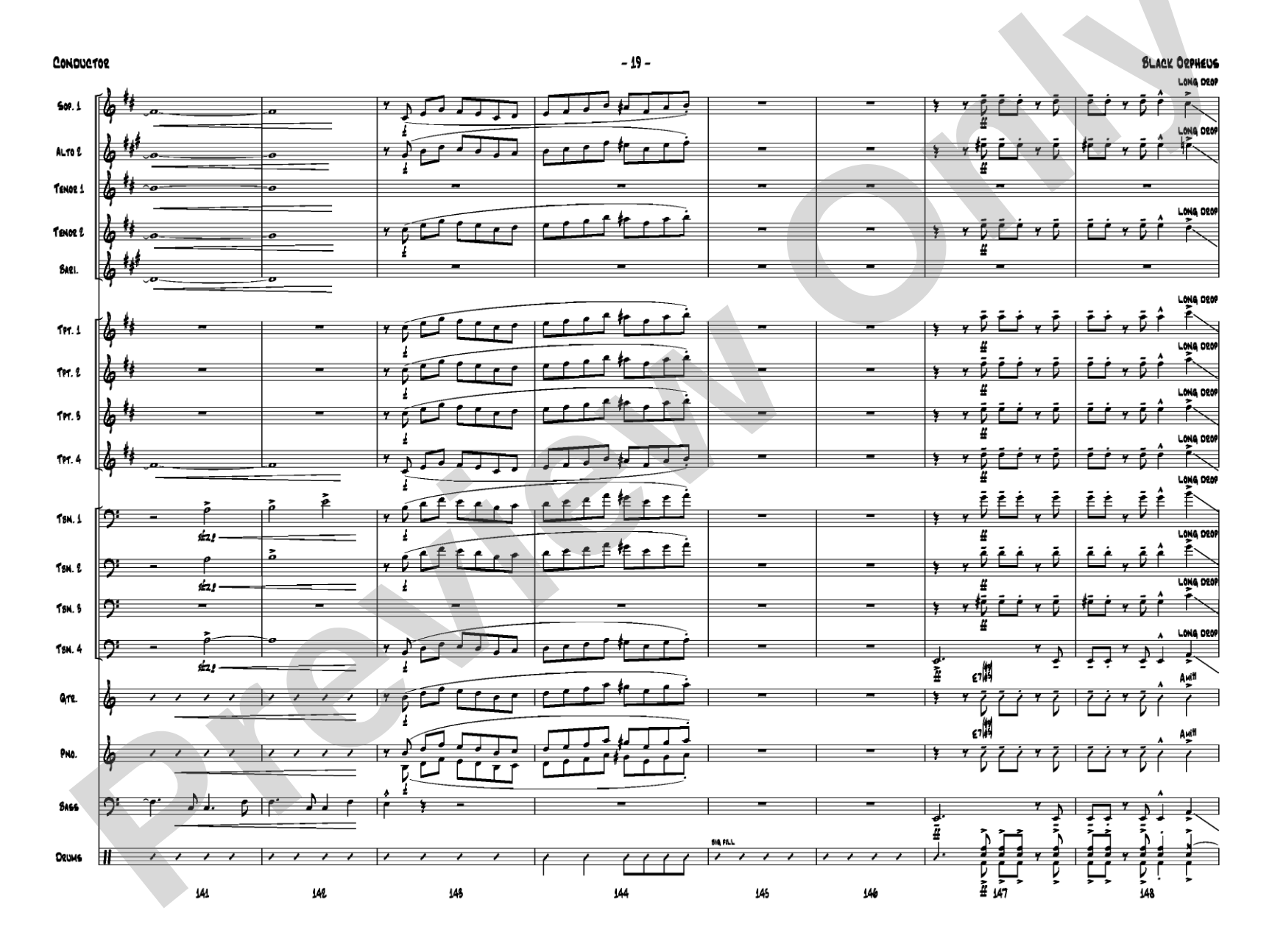 Black Orpheus: Jazz Ensemble Conductor Score & Parts