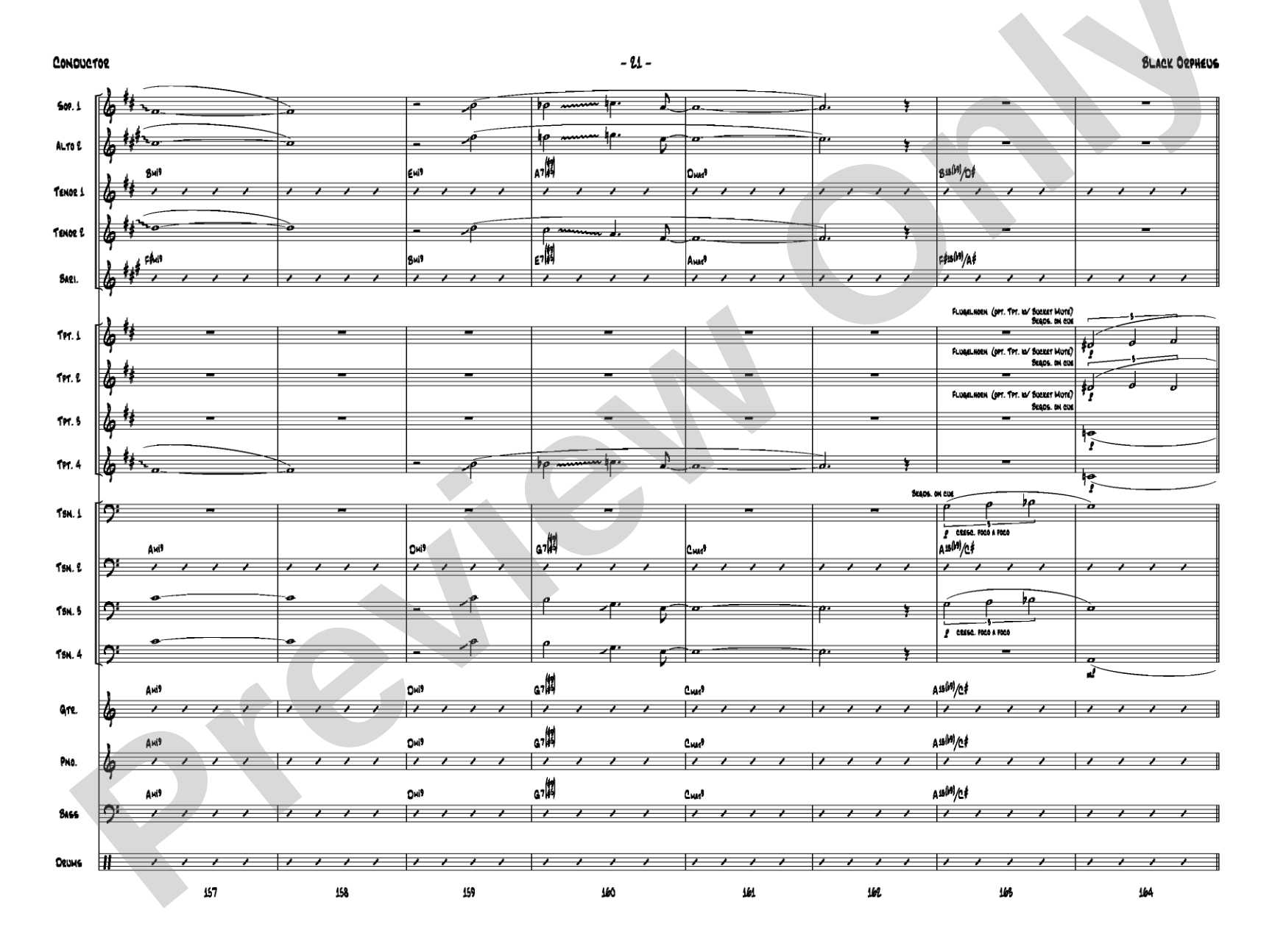 Black Orpheus: Jazz Ensemble Conductor Score & Parts