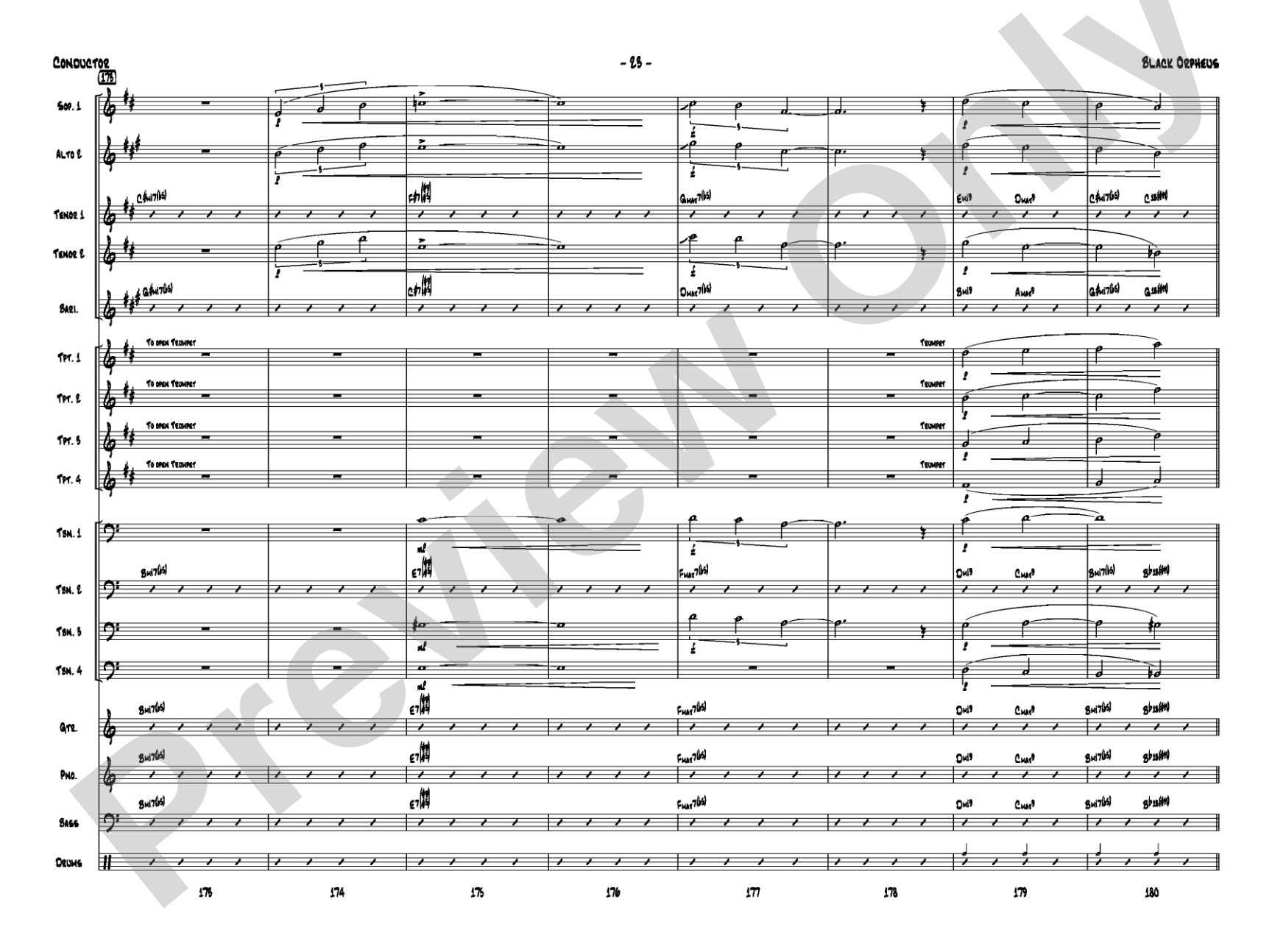 Black Orpheus: Jazz Ensemble Conductor Score & Parts