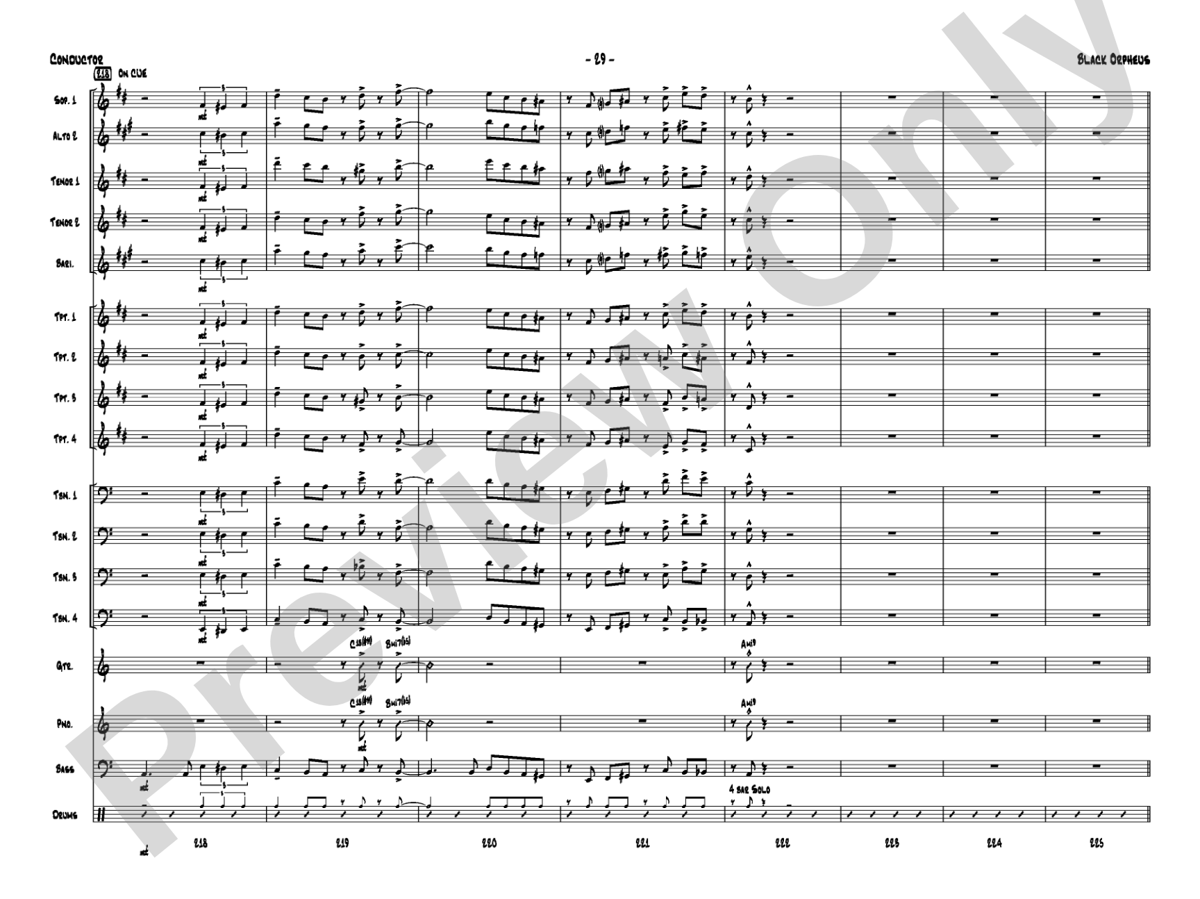 Black Orpheus: Jazz Ensemble Conductor Score & Parts