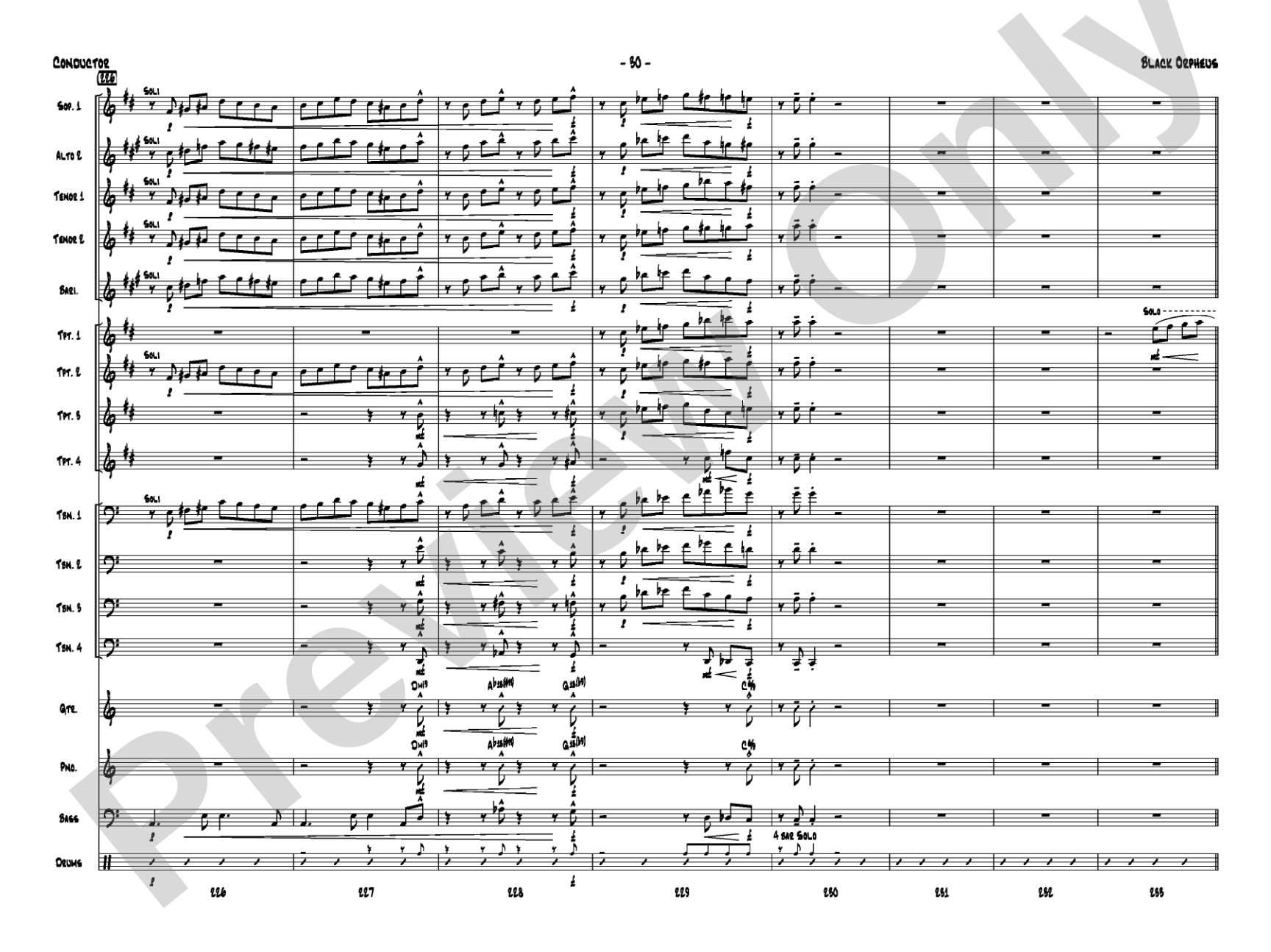 Black Orpheus: Jazz Ensemble Conductor Score & Parts