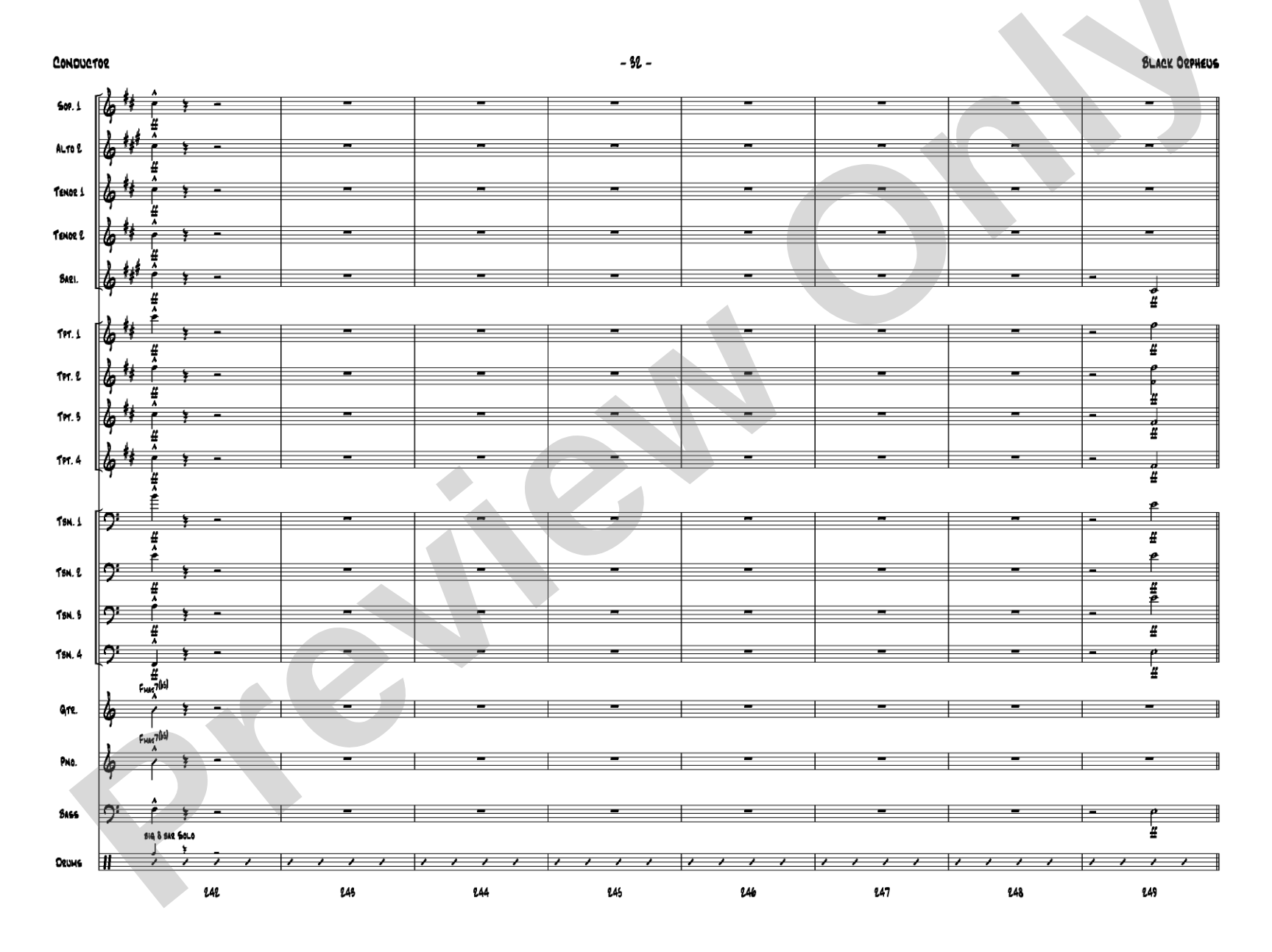 Black Orpheus: Jazz Ensemble Conductor Score & Parts