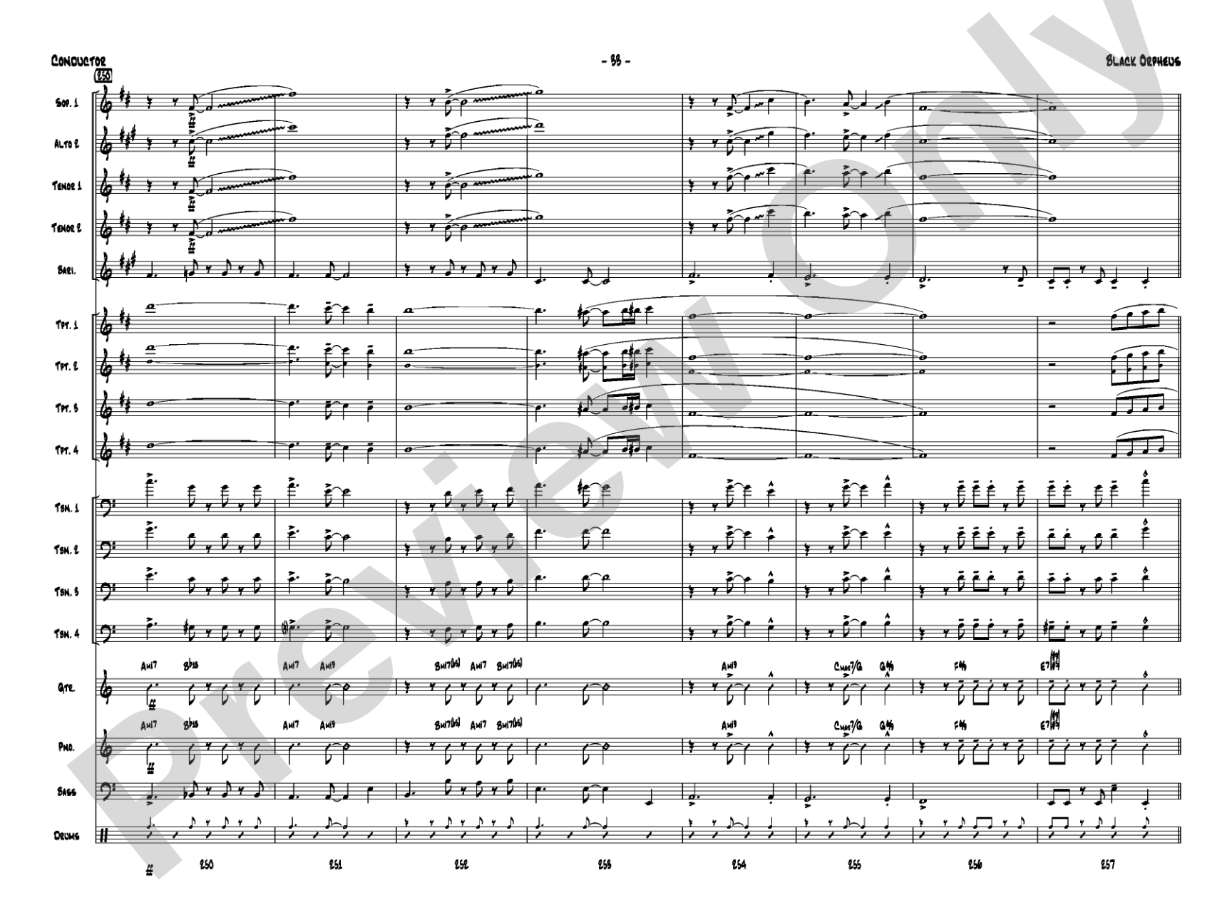 Black Orpheus: Jazz Ensemble Conductor Score & Parts