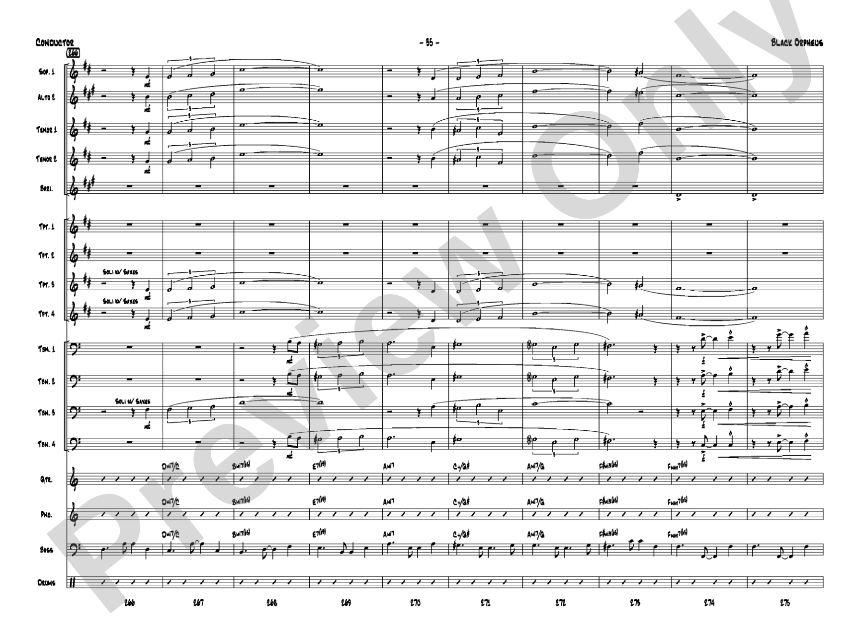 Black Orpheus: Jazz Ensemble Conductor Score & Parts