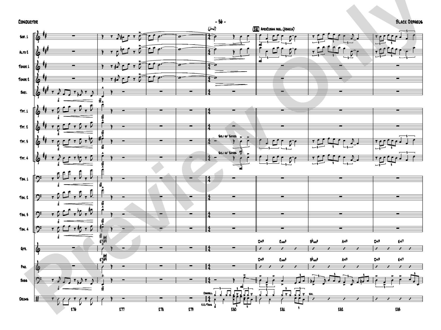 Black Orpheus: Jazz Ensemble Conductor Score & Parts