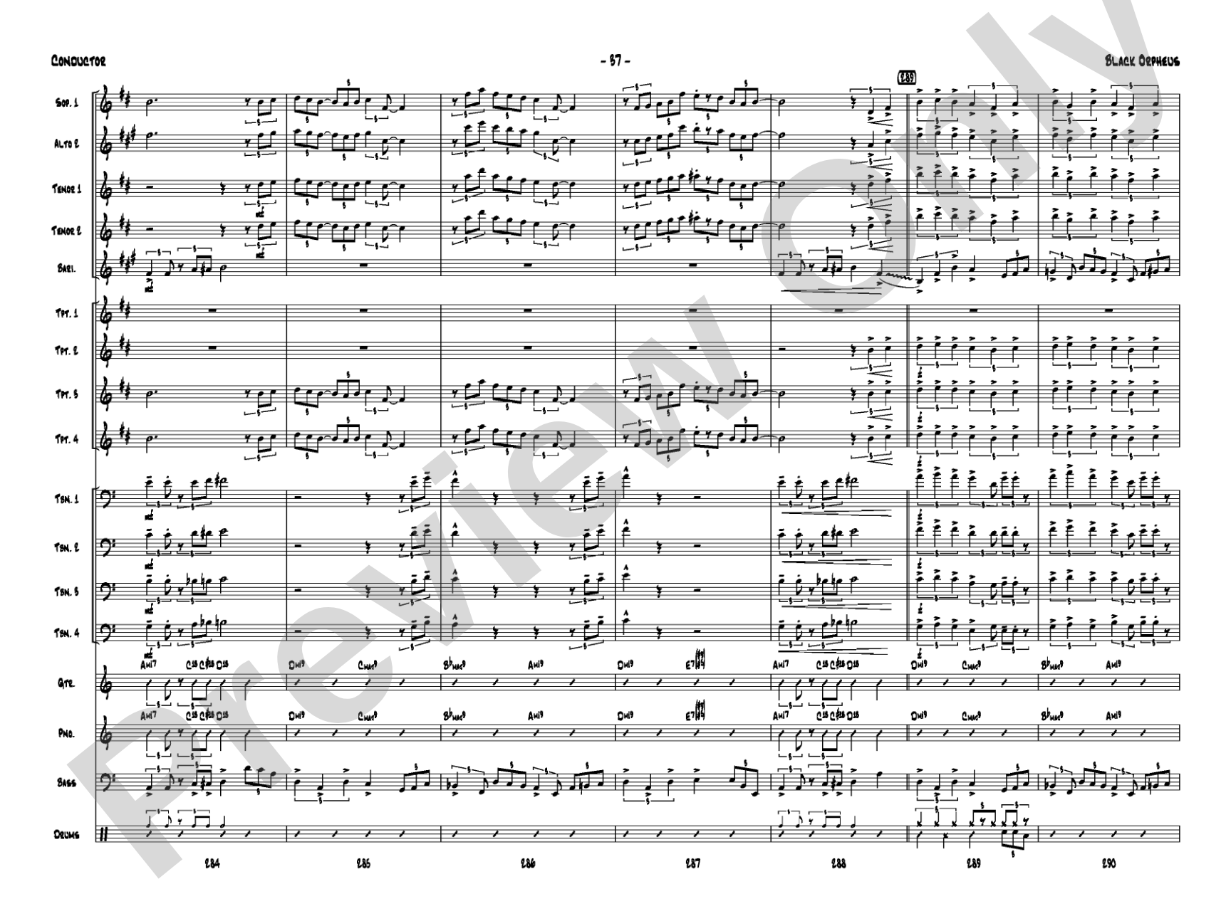 Black Orpheus: Jazz Ensemble Conductor Score & Parts