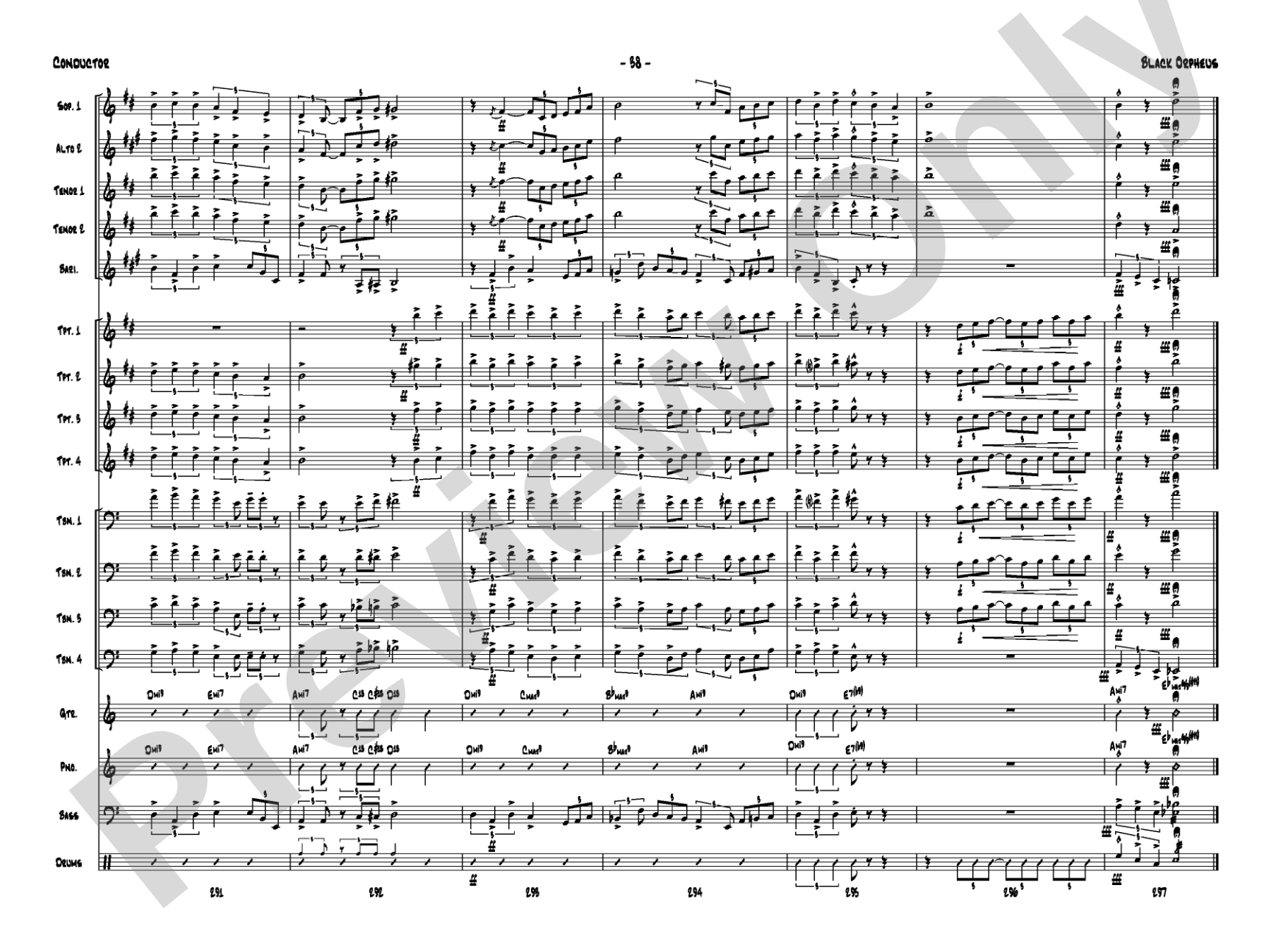 Black Orpheus: Jazz Ensemble Conductor Score & Parts