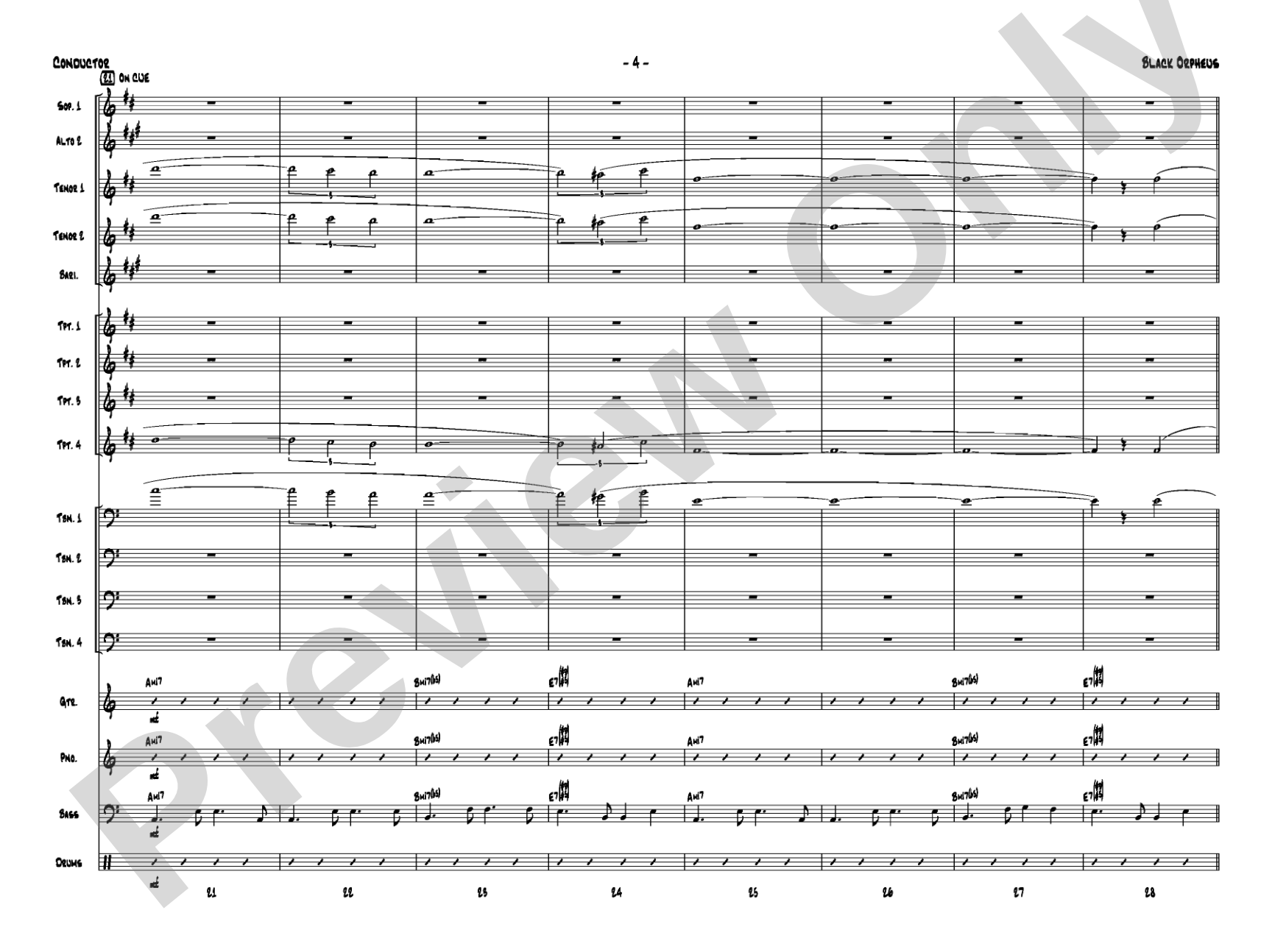 Black Orpheus: Jazz Ensemble Conductor Score & Parts