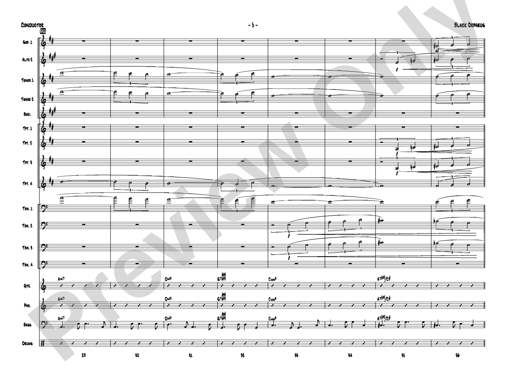Black Orpheus: Jazz Ensemble Conductor Score & Parts