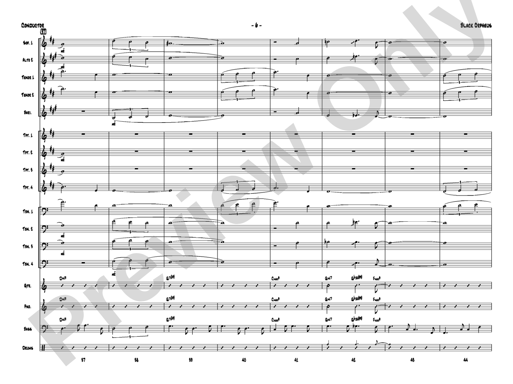 Black Orpheus: Jazz Ensemble Conductor Score & Parts