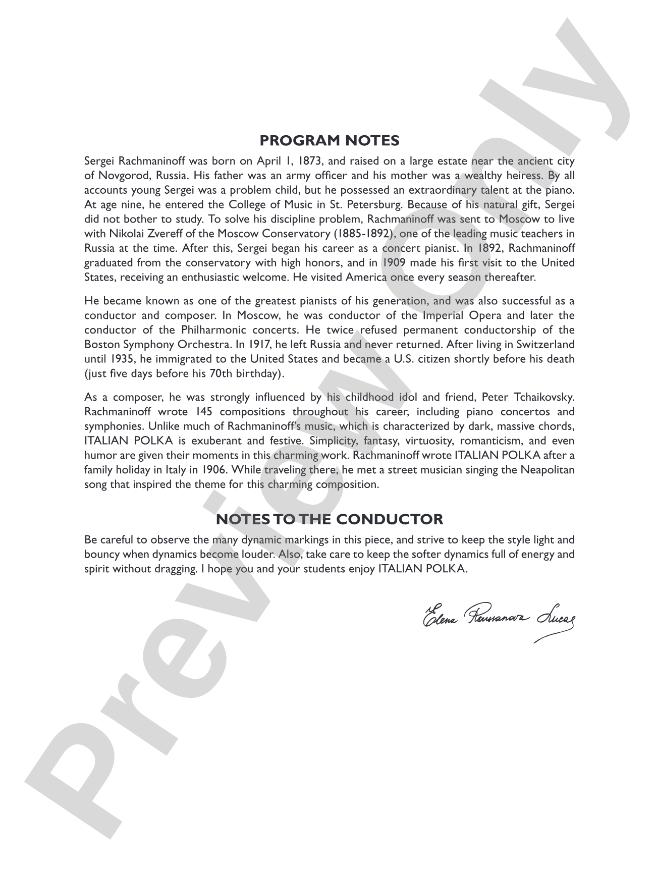 Italian Polka: Concert Band Conductor Score & Parts