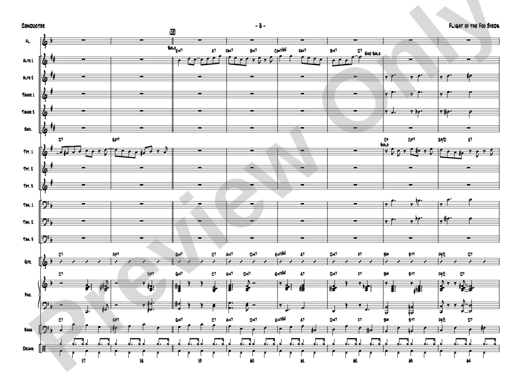 Flight of the Foo Birds: Jazz Ensemble Conductor Score & Parts