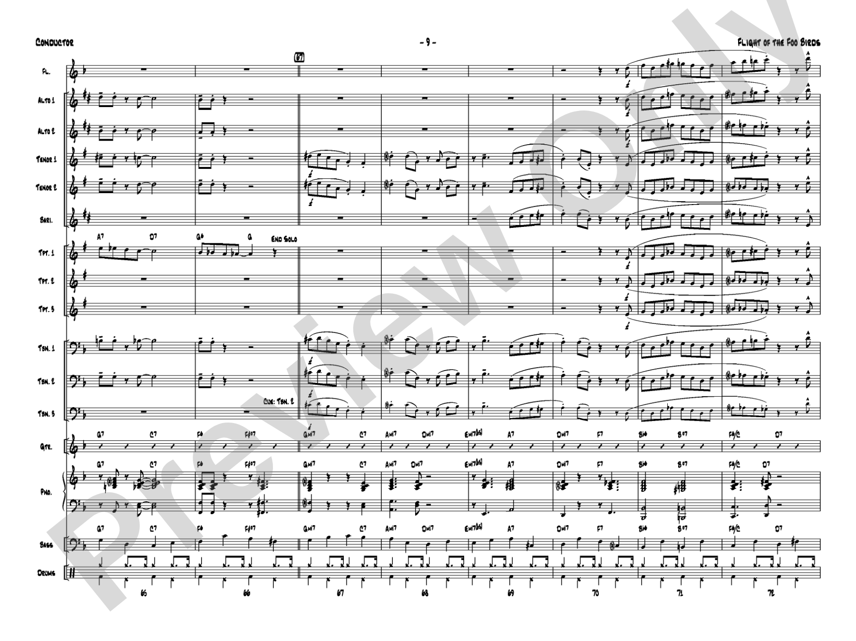 Flight of the Foo Birds: Jazz Ensemble Conductor Score & Parts