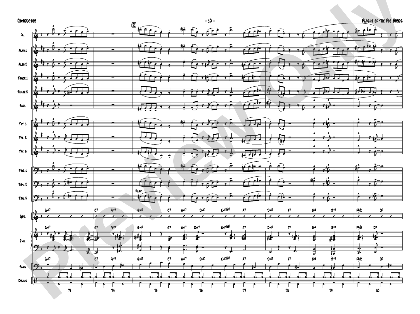 Flight of the Foo Birds: Jazz Ensemble Conductor Score & Parts