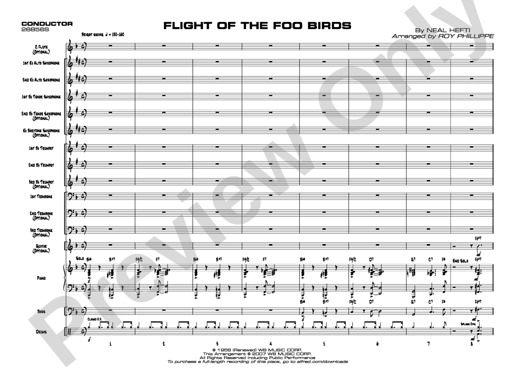 Flight of the Foo Birds: Jazz Ensemble Conductor Score & Parts