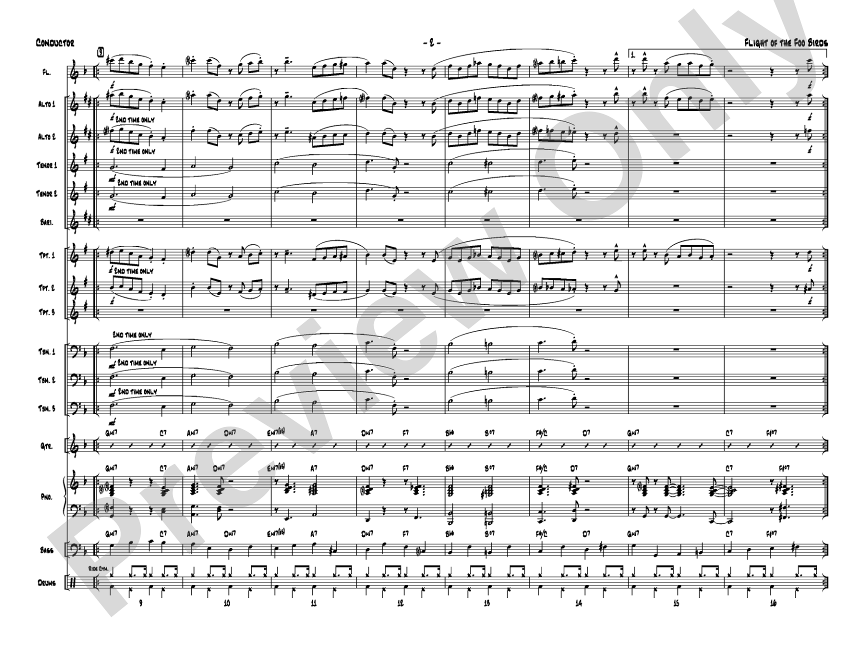 Flight of the Foo Birds: Jazz Ensemble Conductor Score & Parts