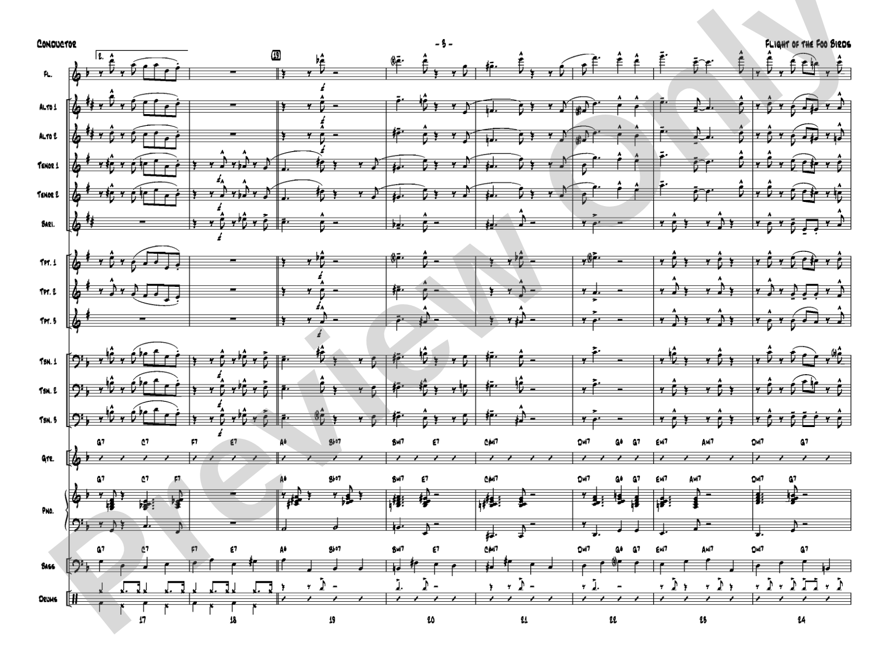 Flight of the Foo Birds: Jazz Ensemble Conductor Score & Parts