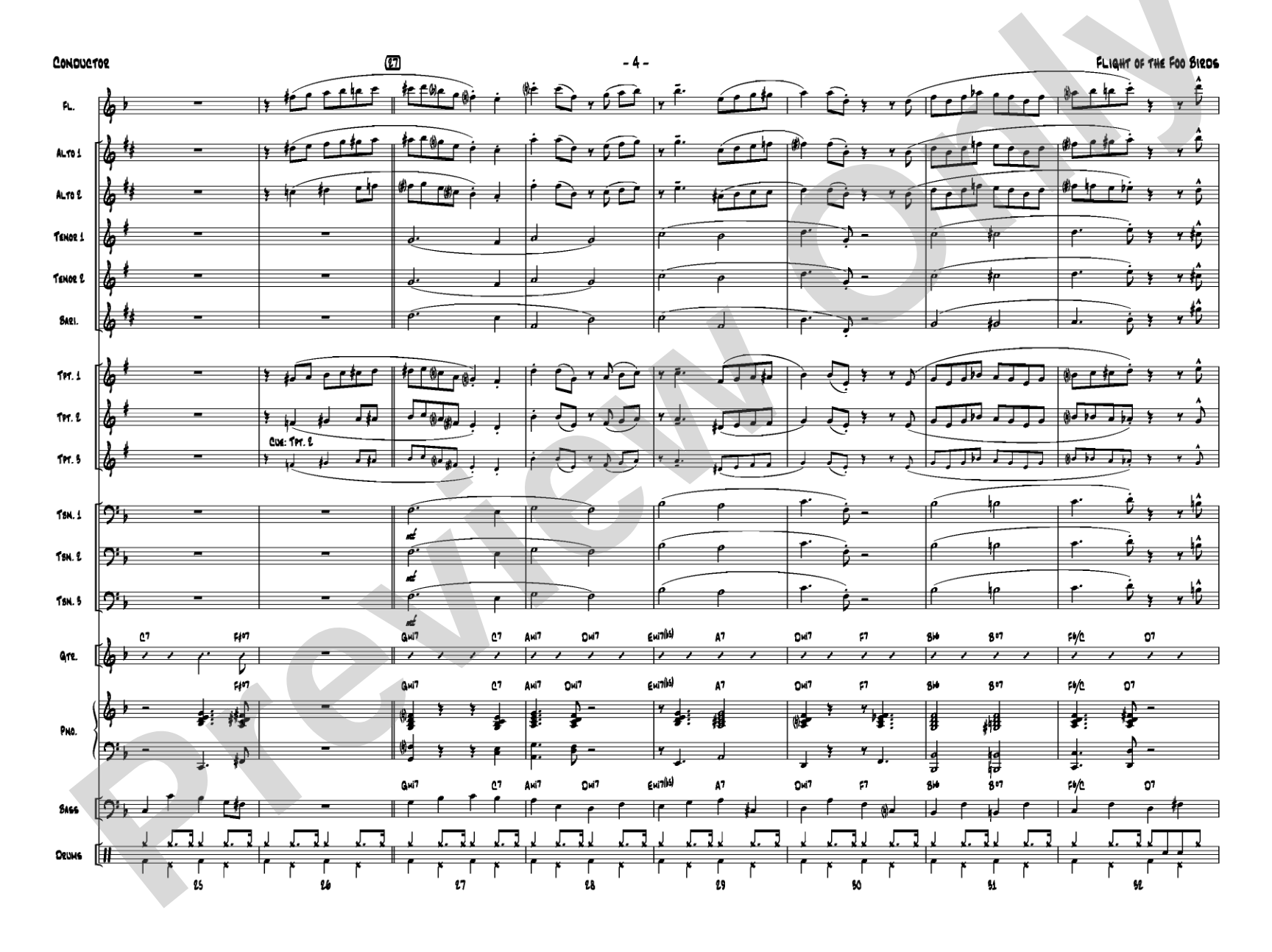 Flight of the Foo Birds: Jazz Ensemble Conductor Score & Parts