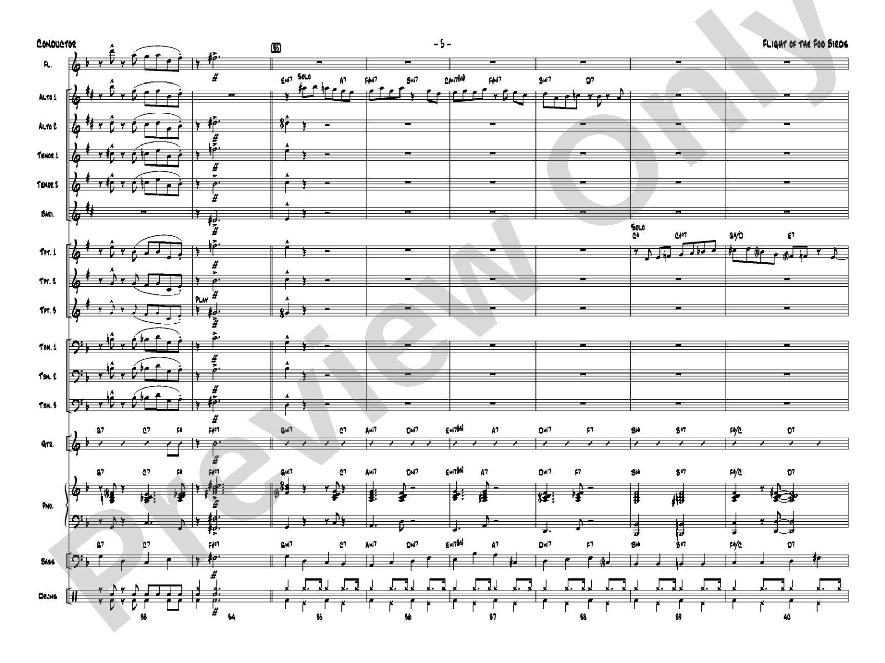 Flight of the Foo Birds: Jazz Ensemble Conductor Score & Parts