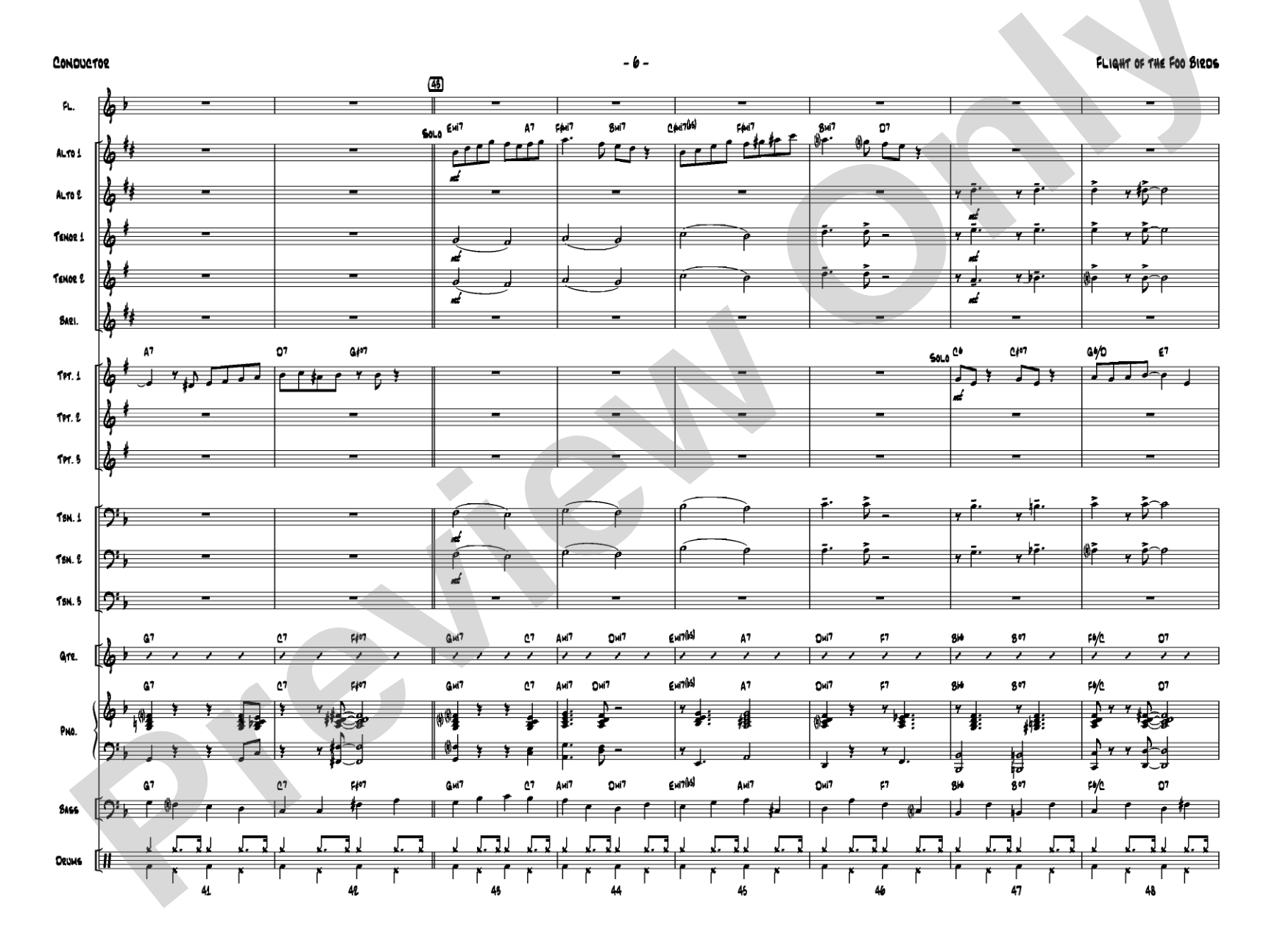 Flight of the Foo Birds: Jazz Ensemble Conductor Score & Parts