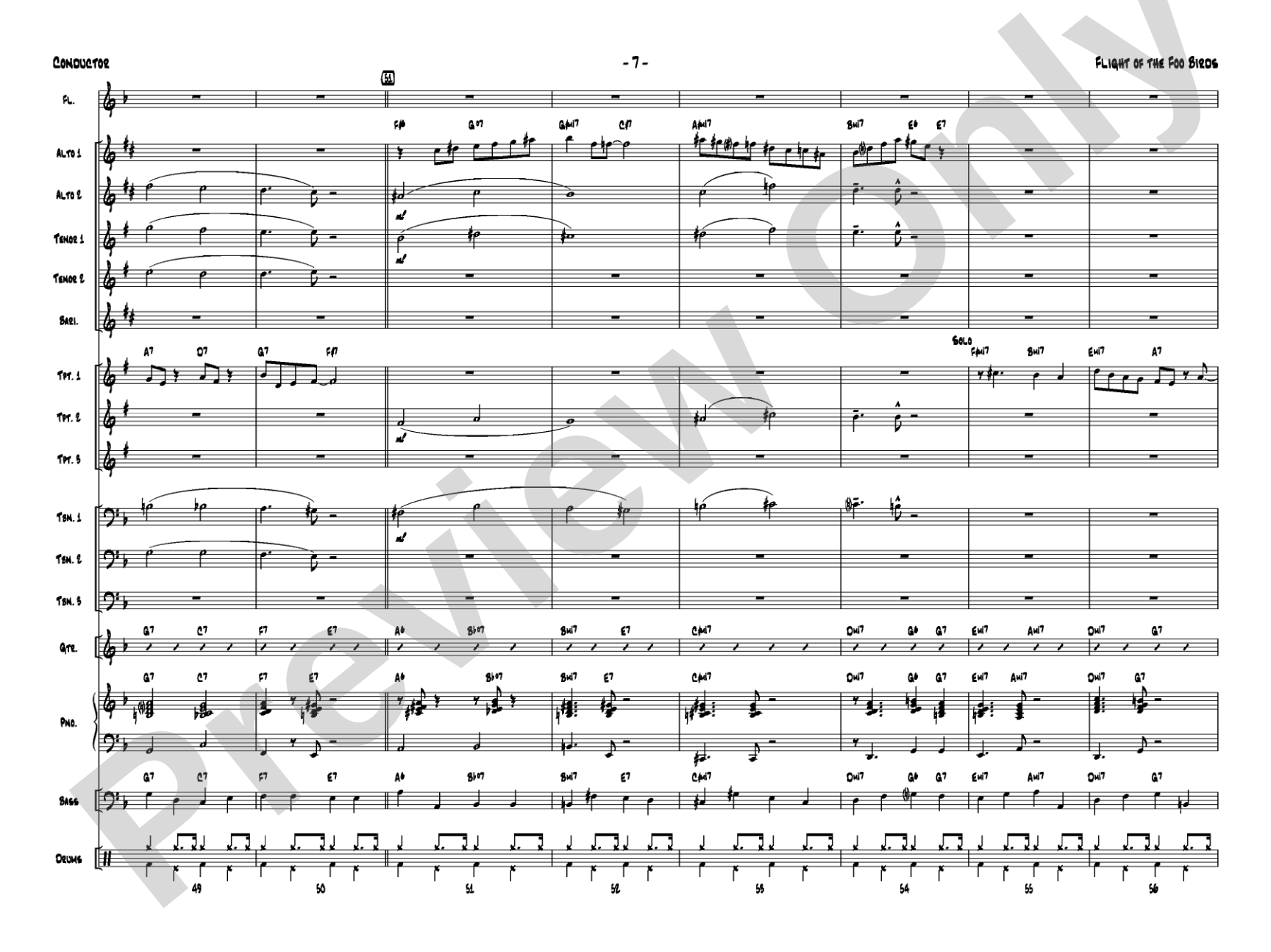 Flight of the Foo Birds: Jazz Ensemble Conductor Score & Parts
