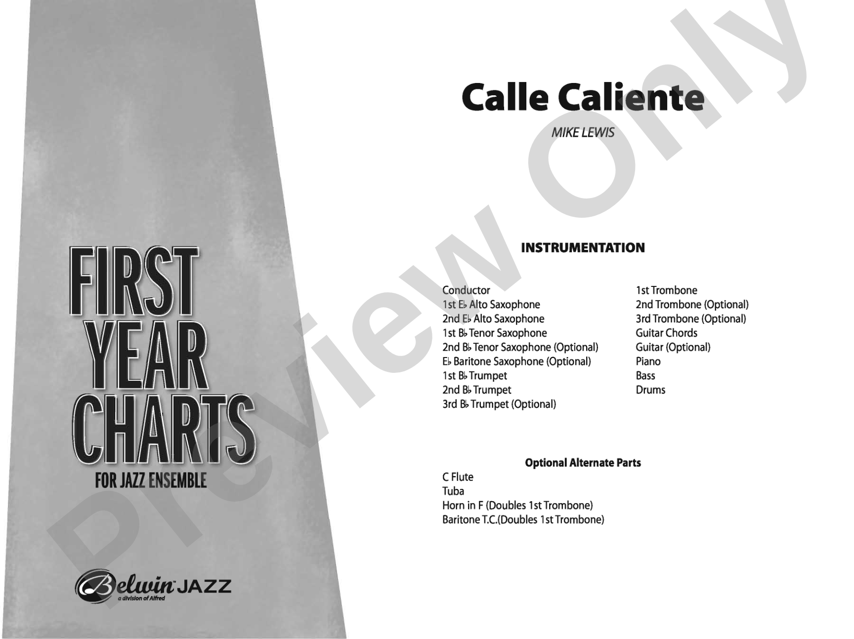 Calle Caliente: Jazz Ensemble Conductor Score & Parts