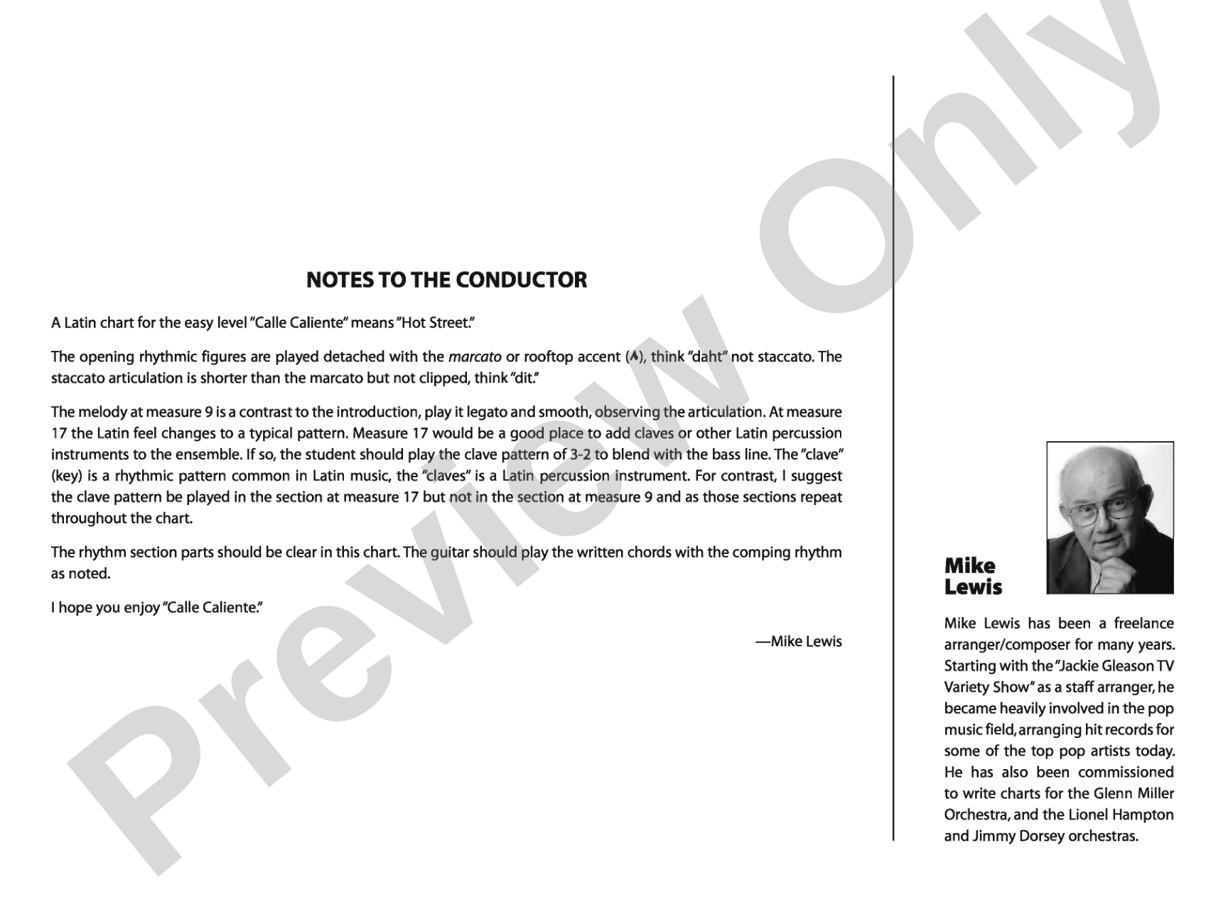 Calle Caliente: Jazz Ensemble Conductor Score & Parts