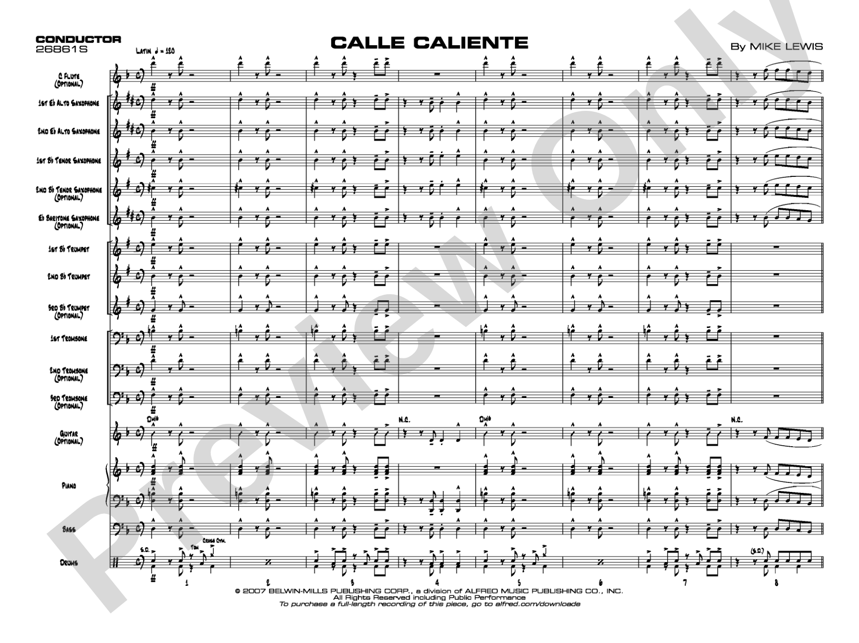 Calle Caliente: Jazz Ensemble Conductor Score & Parts