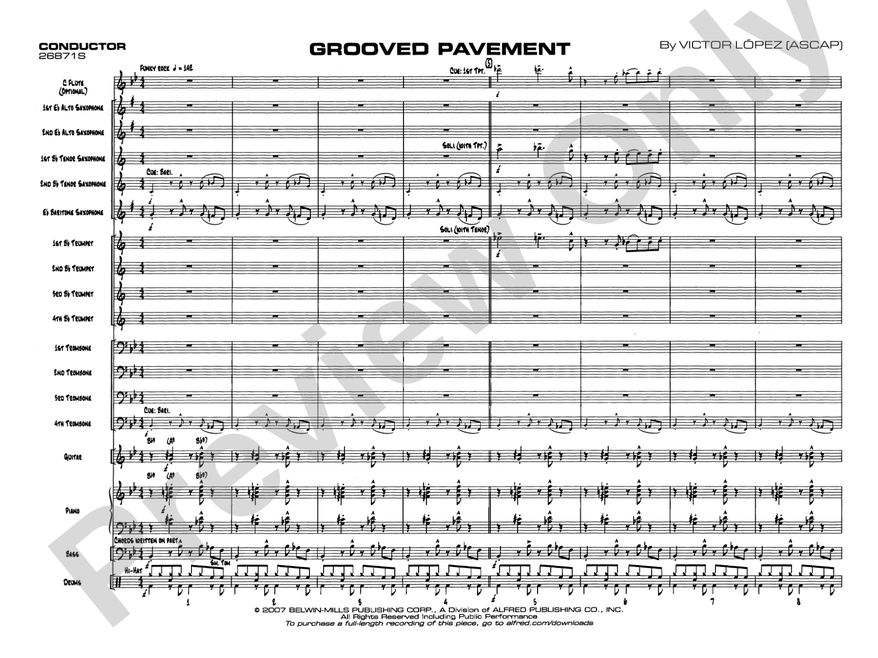 Grooved Pavement: Jazz Ensemble Conductor Score & Parts