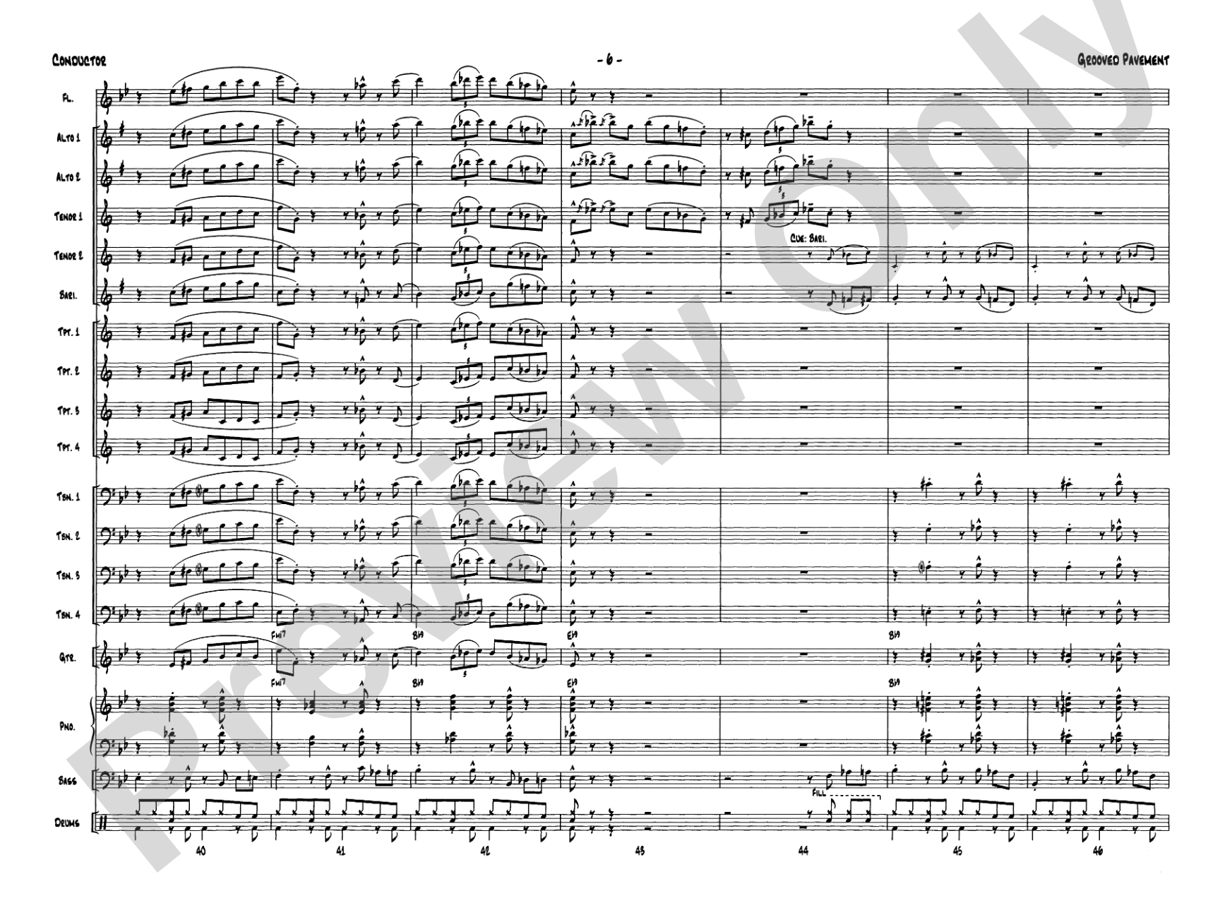 Grooved Pavement: Jazz Ensemble Conductor Score & Parts