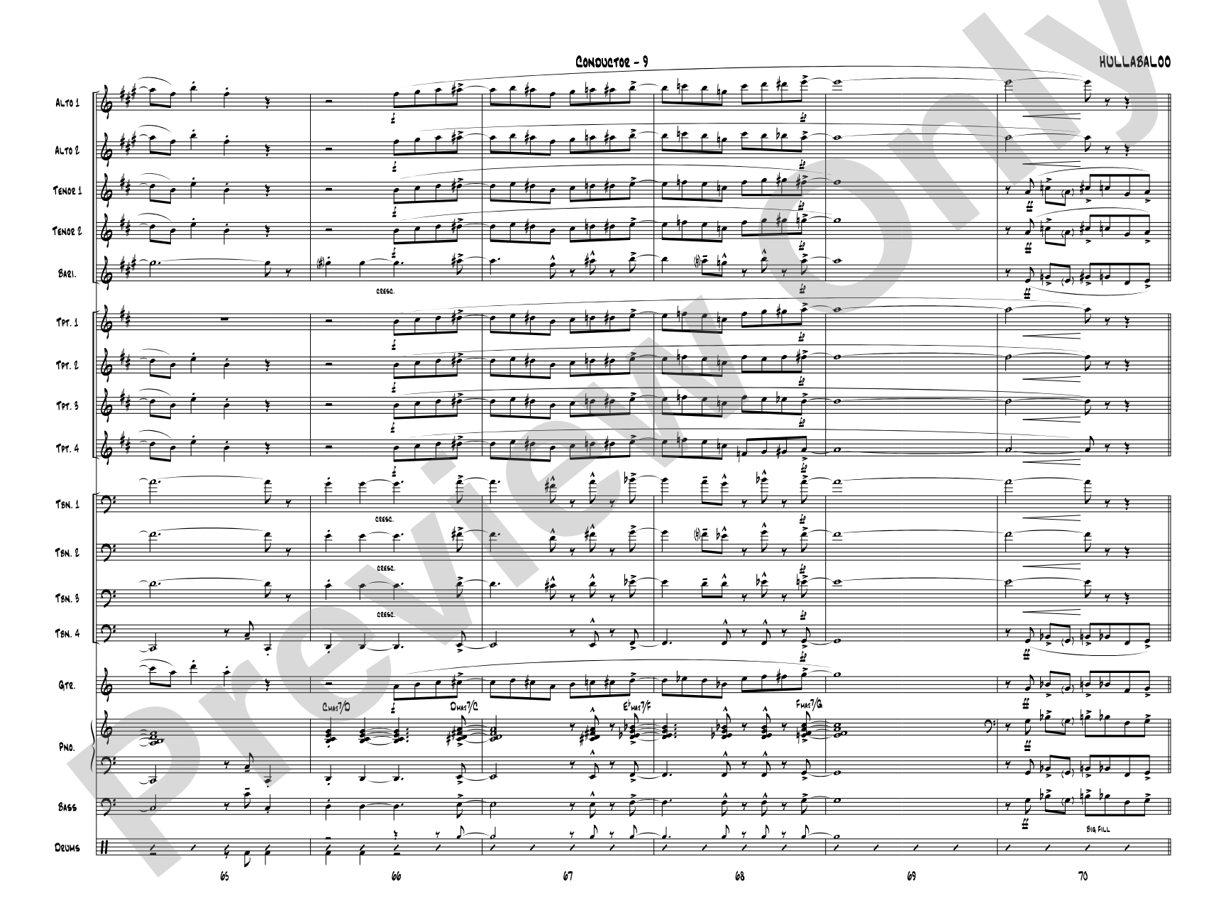 Hullabaloo: Jazz Ensemble Conductor Score & Parts