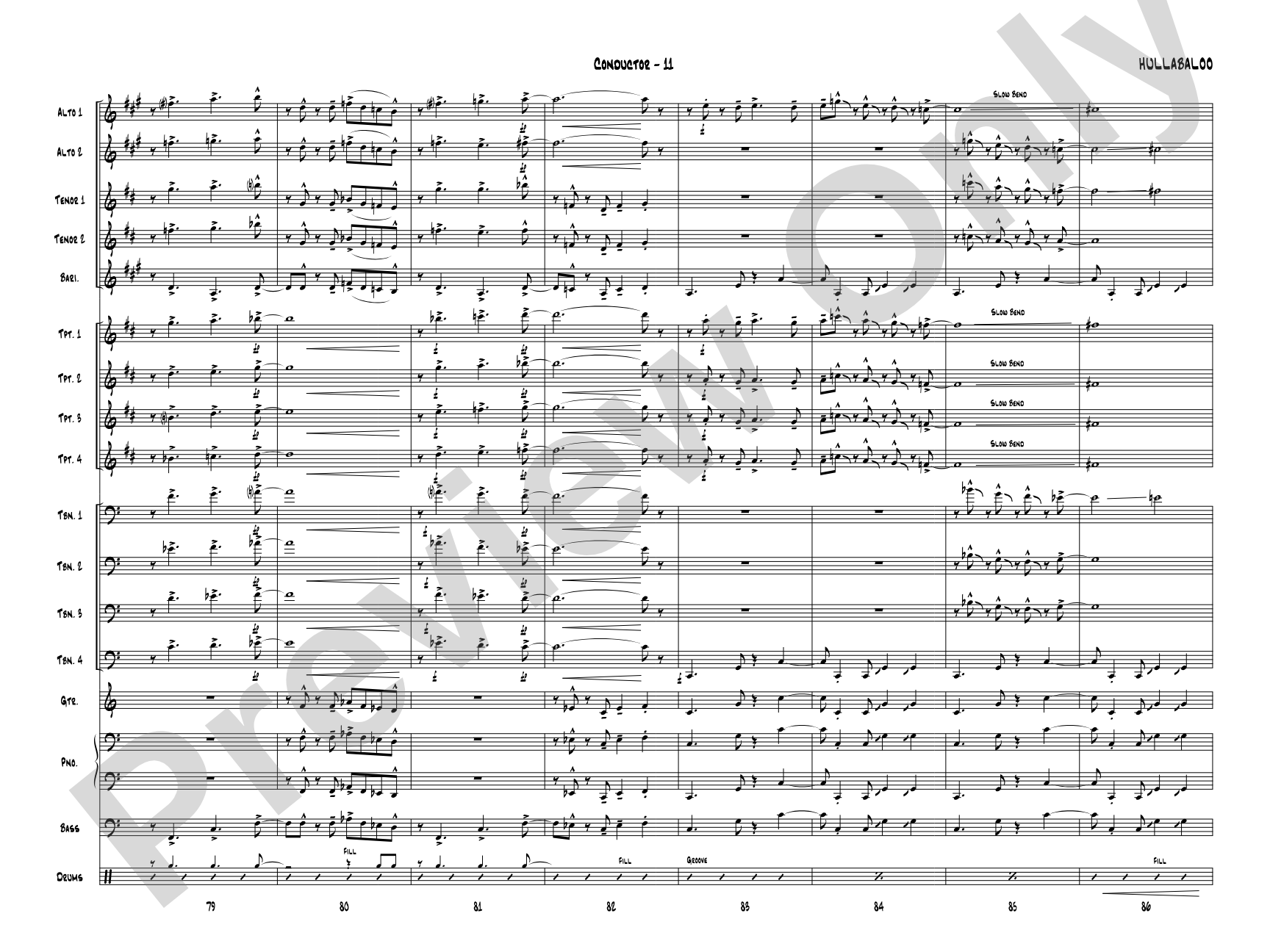 Hullabaloo: Jazz Ensemble Conductor Score & Parts