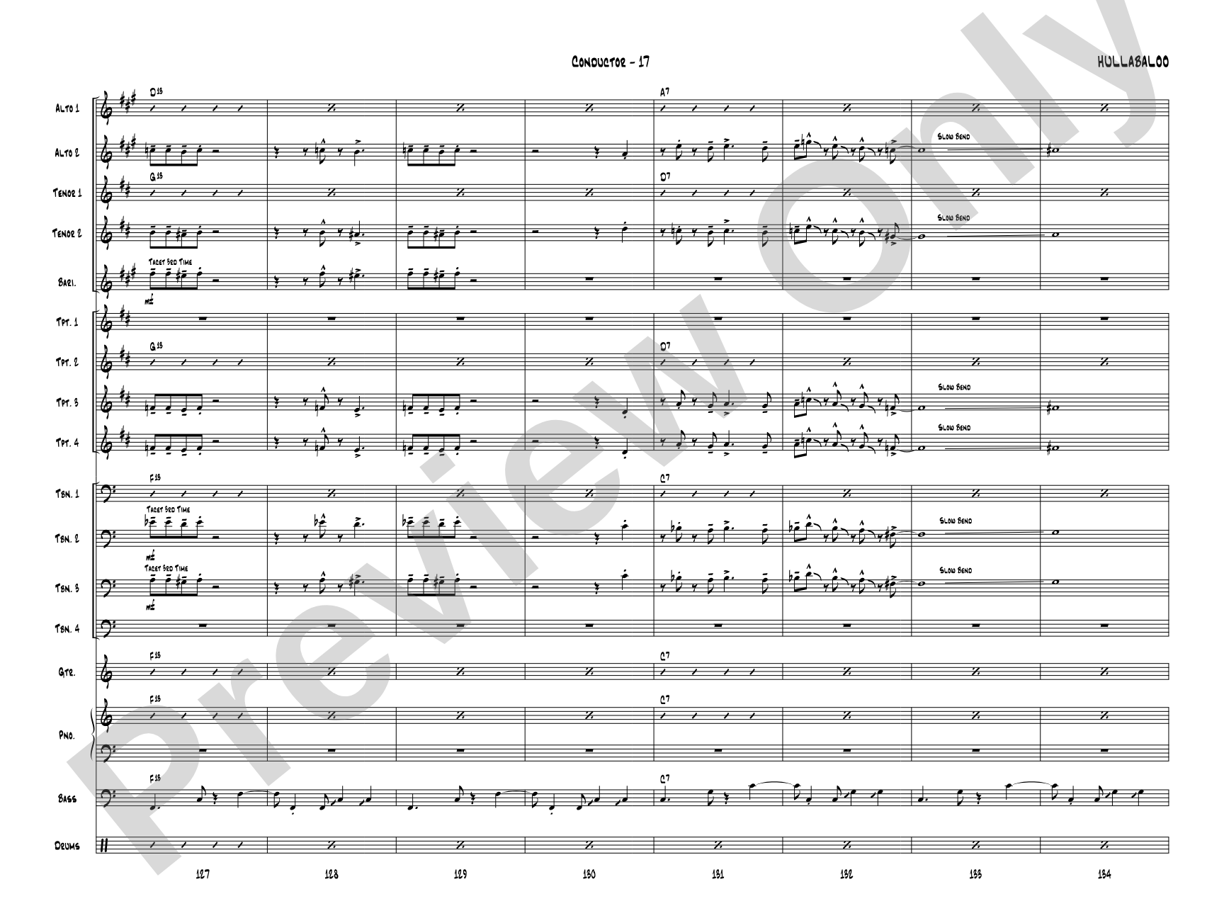 Hullabaloo: Jazz Ensemble Conductor Score & Parts