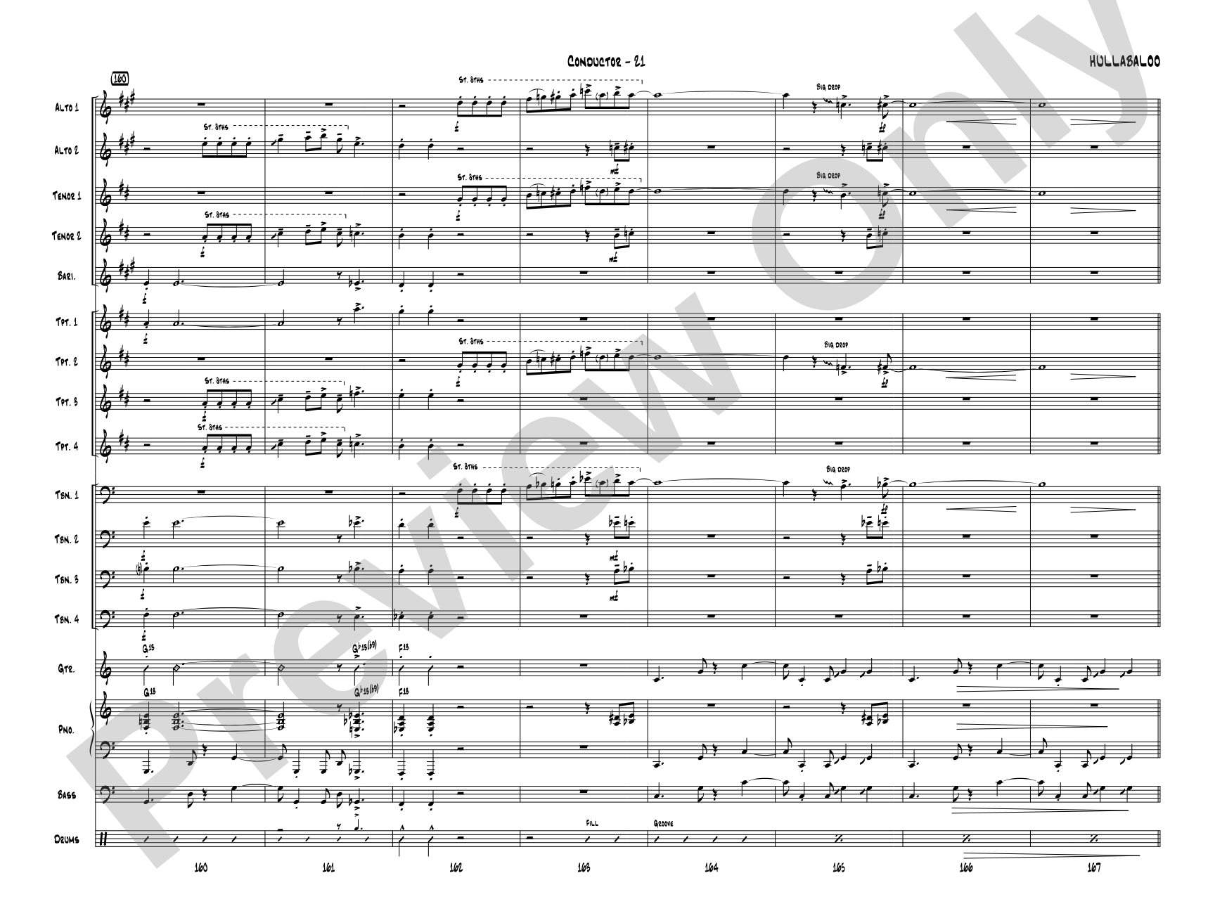 Hullabaloo: Jazz Ensemble Conductor Score & Parts