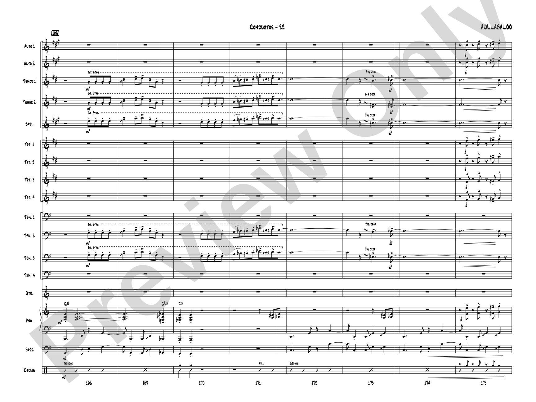 Hullabaloo: Jazz Ensemble Conductor Score & Parts