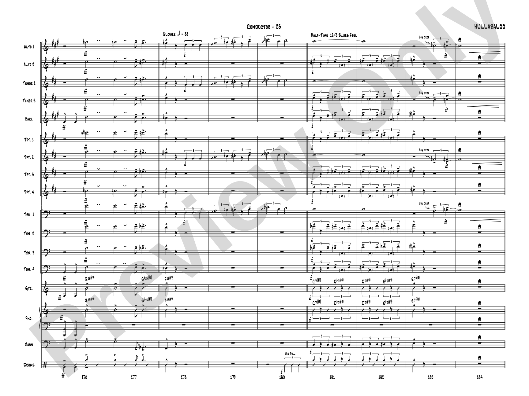 Hullabaloo: Jazz Ensemble Conductor Score & Parts