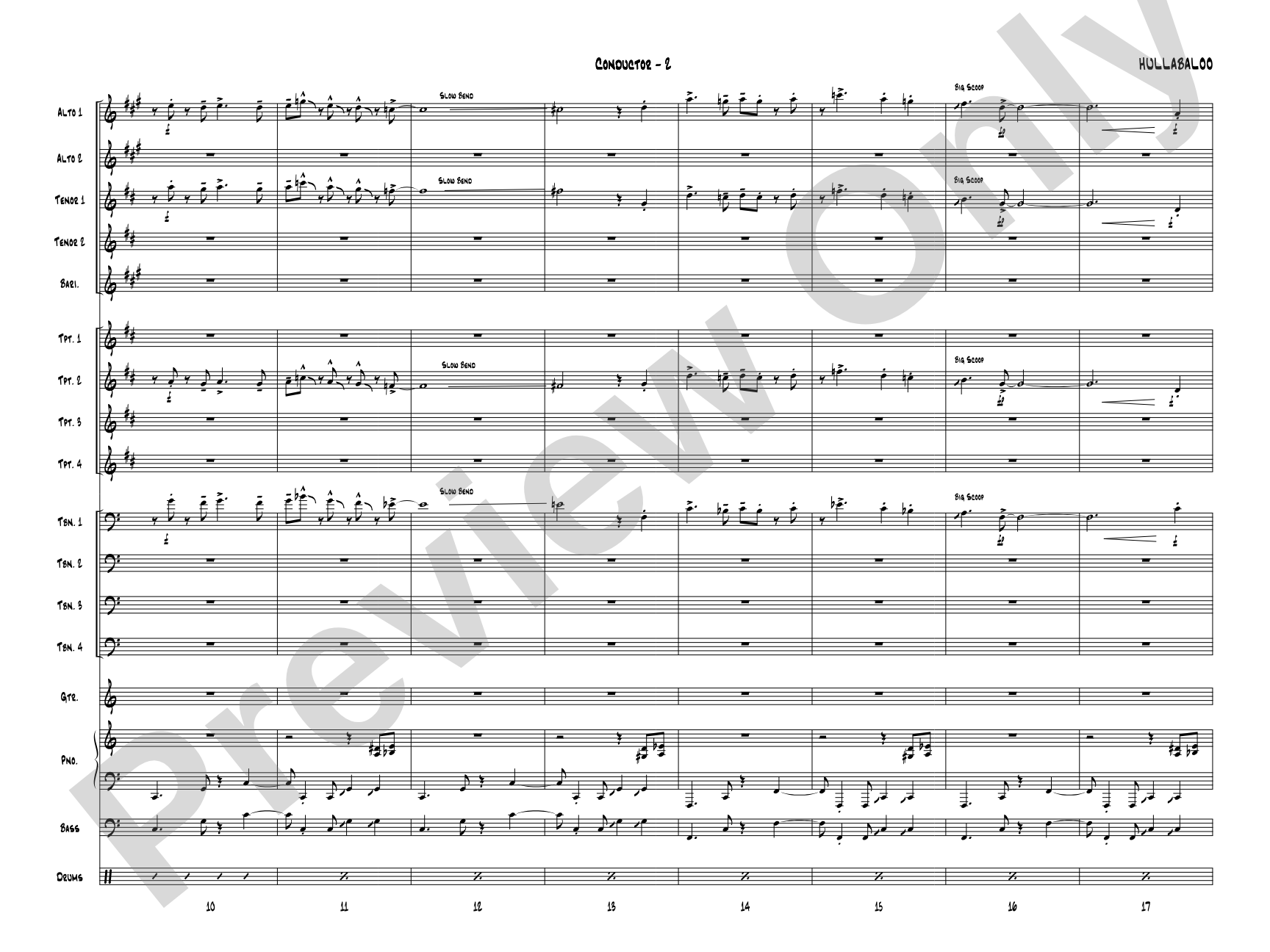 Hullabaloo: Jazz Ensemble Conductor Score & Parts