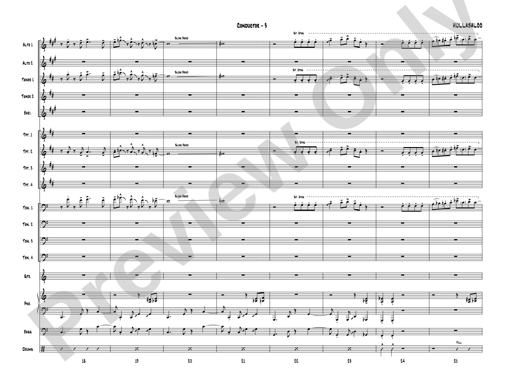 Hullabaloo: Jazz Ensemble Conductor Score & Parts