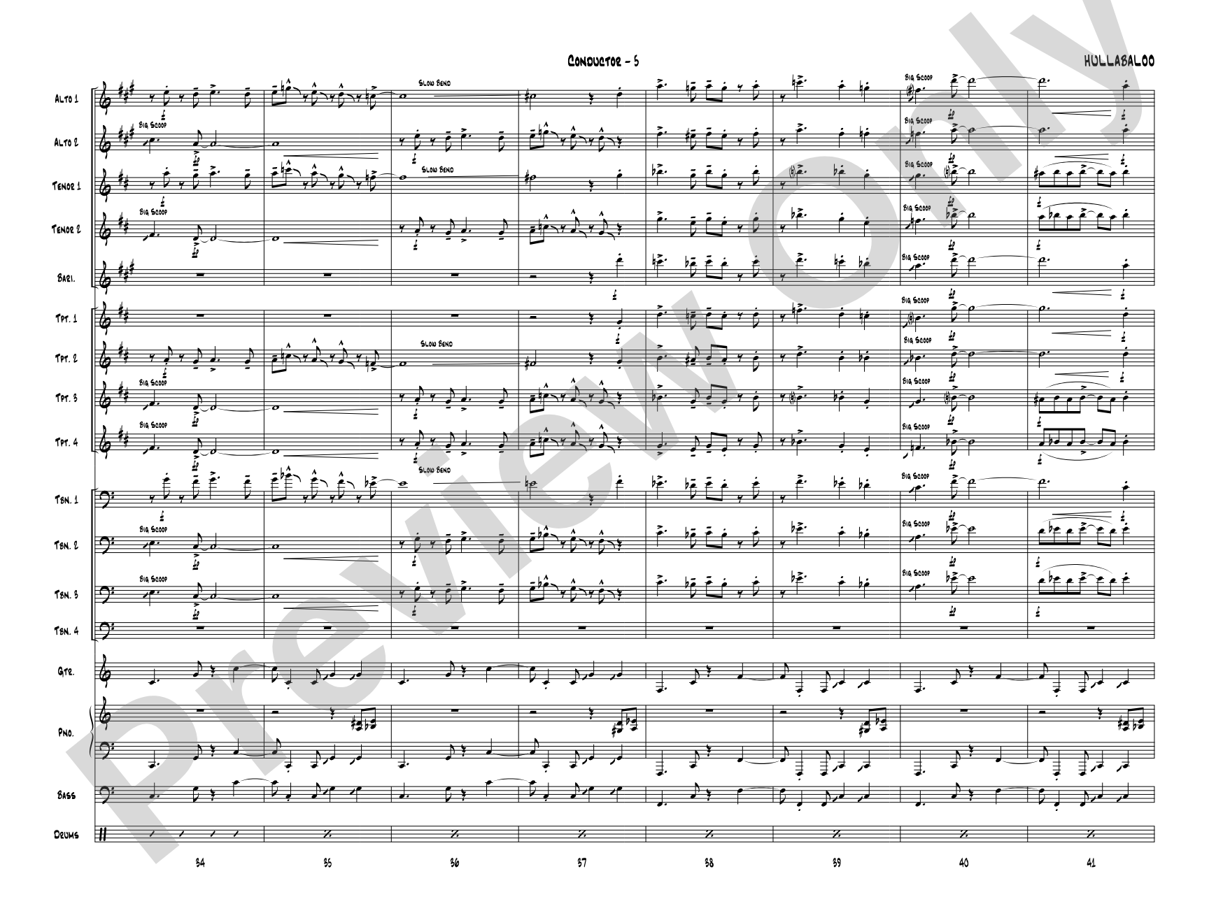 Hullabaloo: Jazz Ensemble Conductor Score & Parts