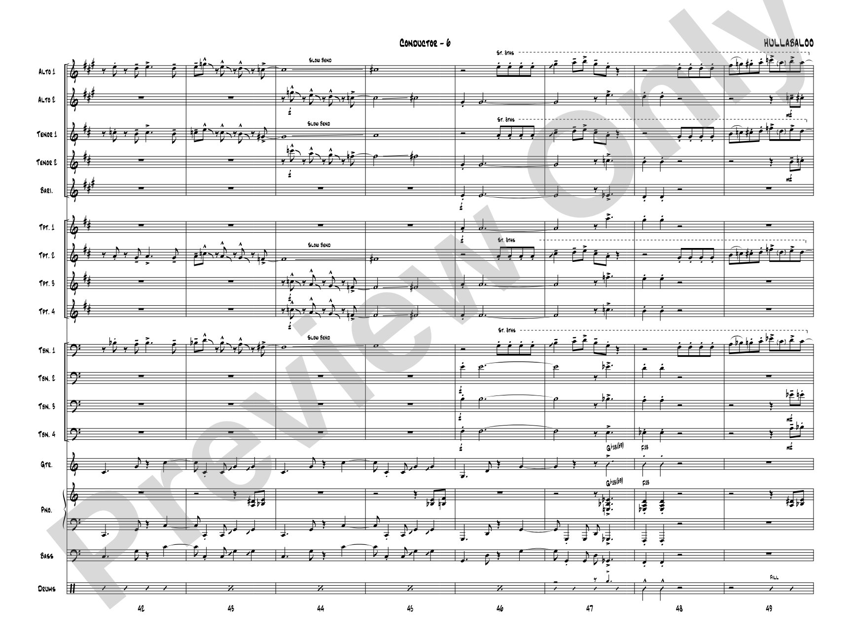 Hullabaloo: Jazz Ensemble Conductor Score & Parts