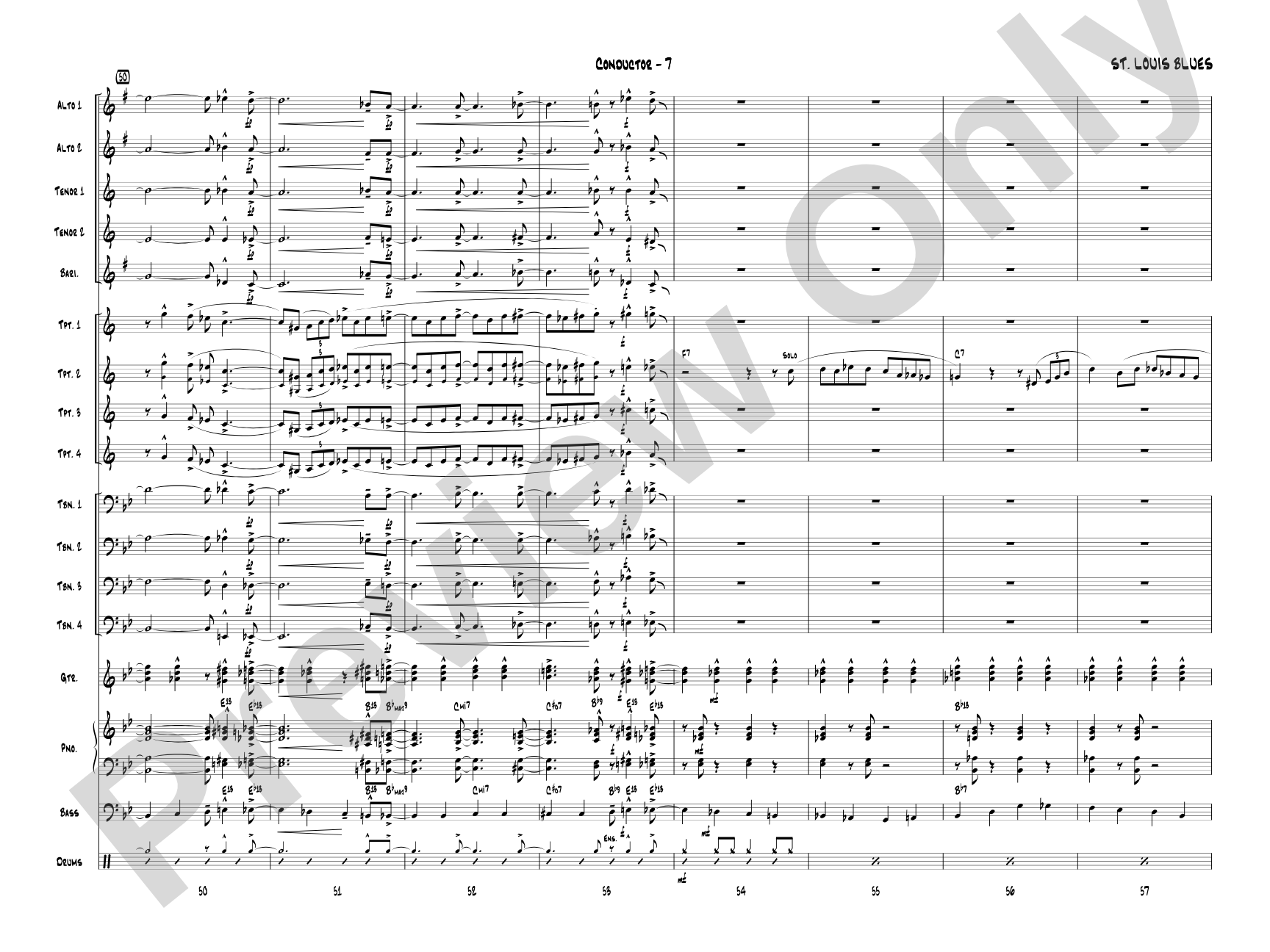 St. Louis Blues: Jazz Ensemble Conductor Score & Parts