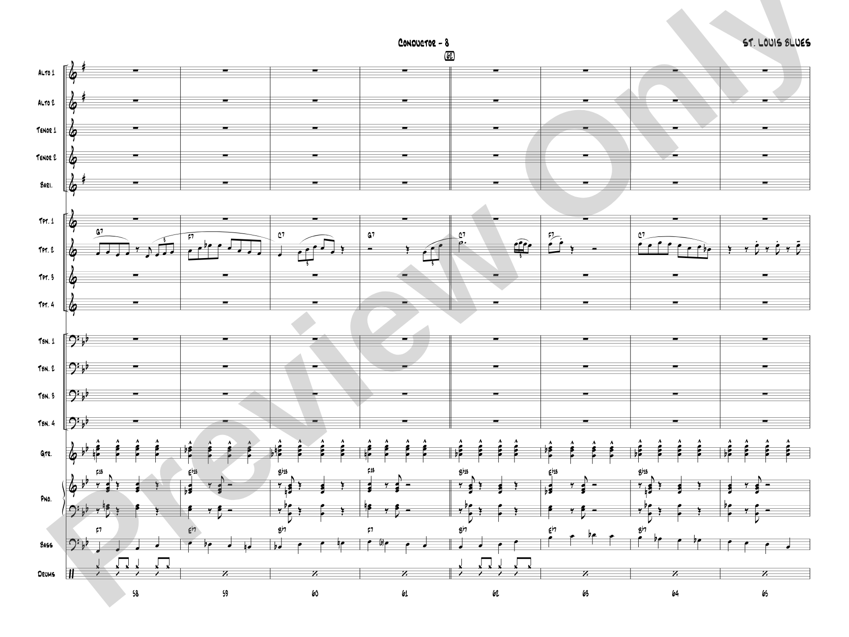 St. Louis Blues: Jazz Ensemble Conductor Score & Parts