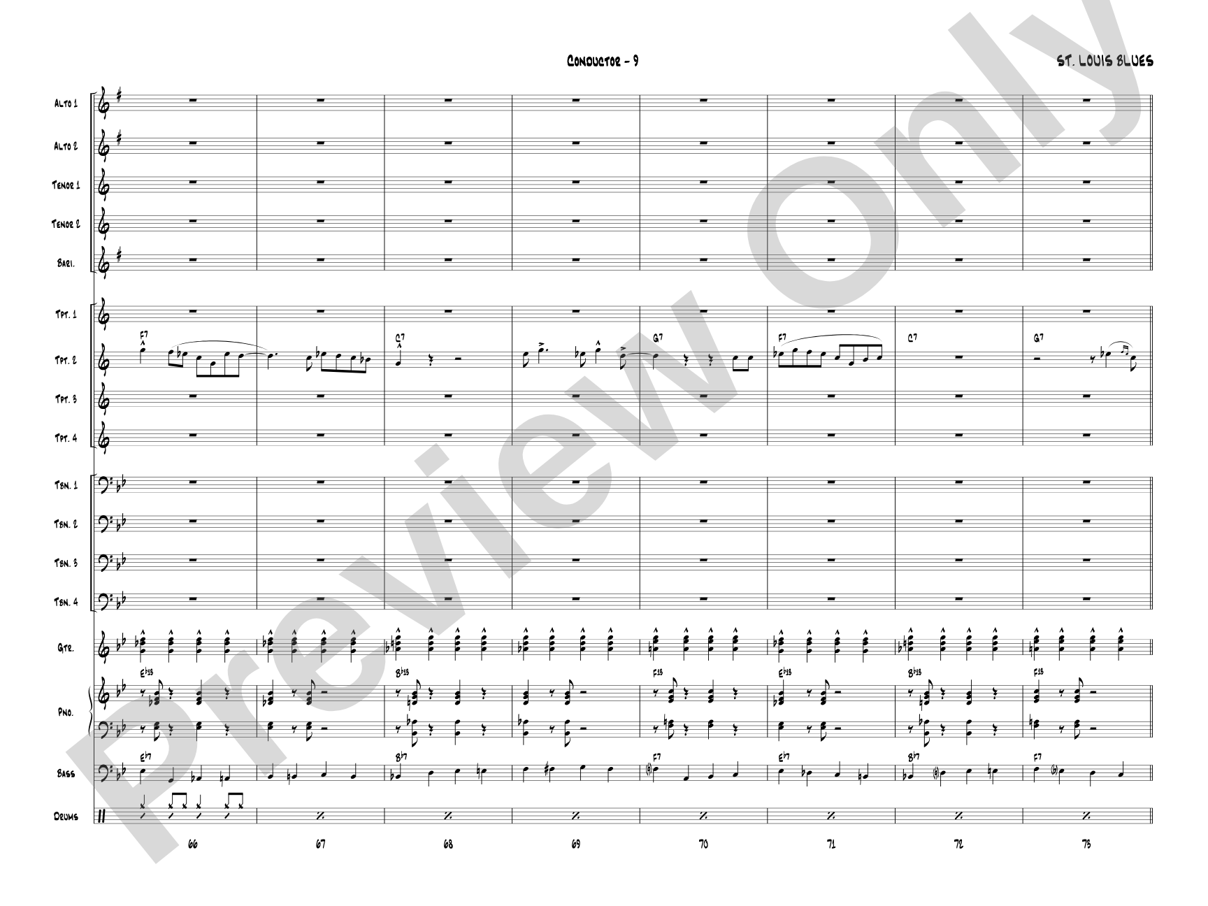 St. Louis Blues: Jazz Ensemble Conductor Score & Parts