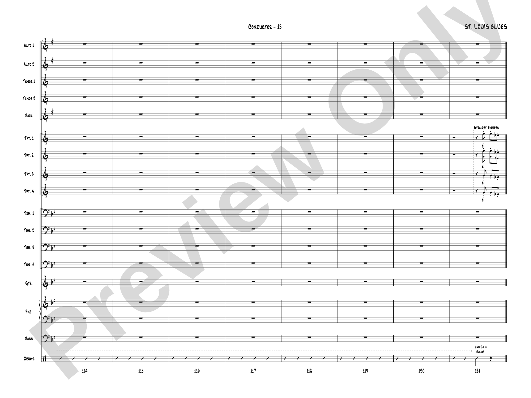 St. Louis Blues: Jazz Ensemble Conductor Score & Parts