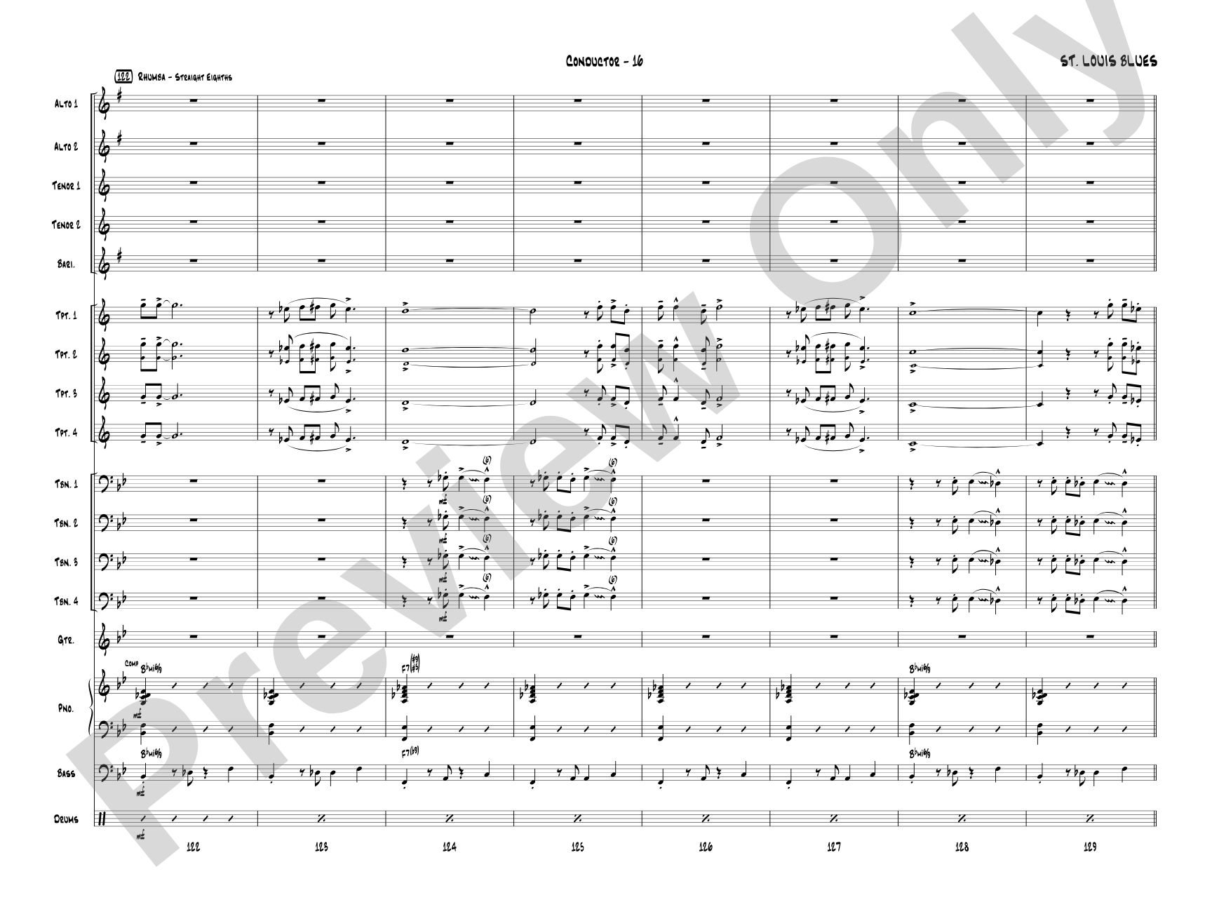 St. Louis Blues: Jazz Ensemble Conductor Score & Parts