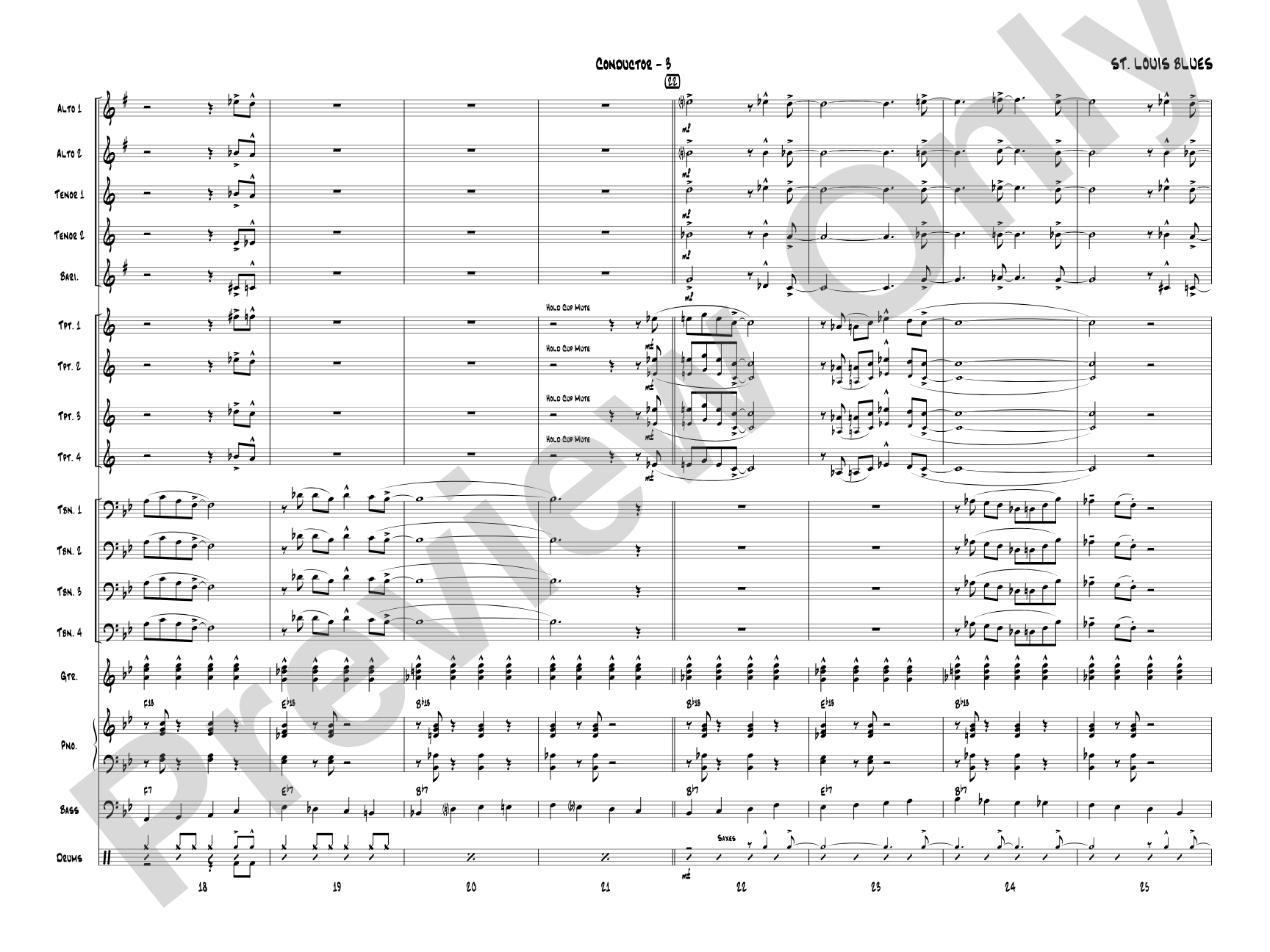 St. Louis Blues: Jazz Ensemble Conductor Score & Parts