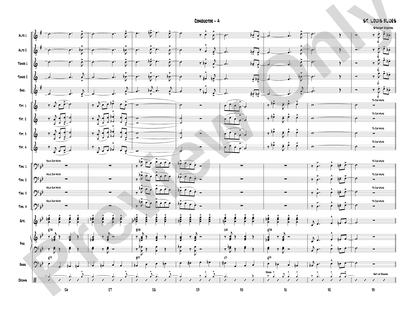 St. Louis Blues: Jazz Ensemble Conductor Score & Parts