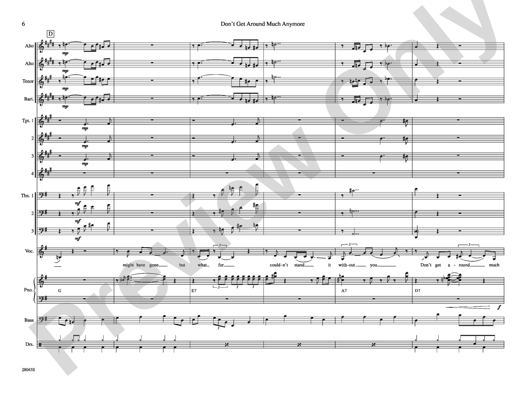Don't Get Around Much Anymore: Jazz Ensemble Conductor Score & Parts