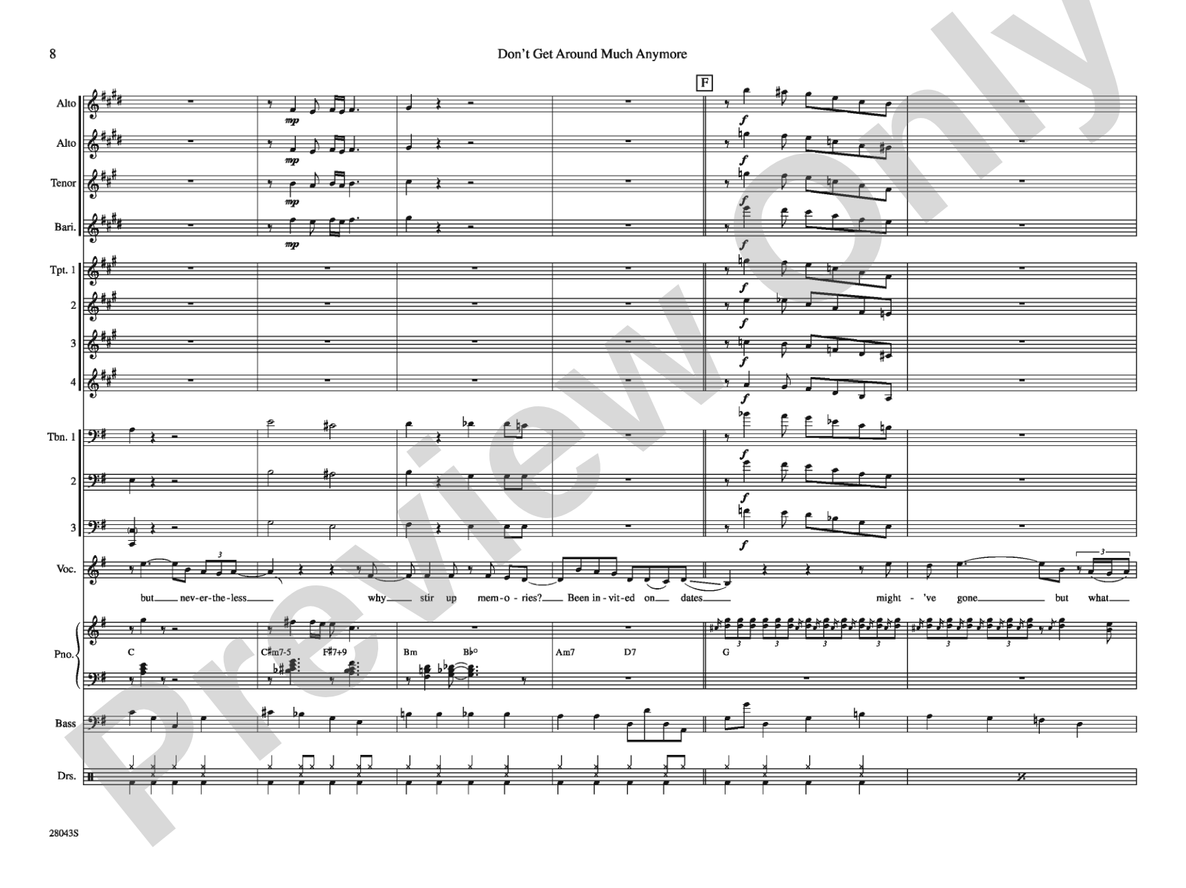 Don't Get Around Much Anymore: Jazz Ensemble Conductor Score & Parts